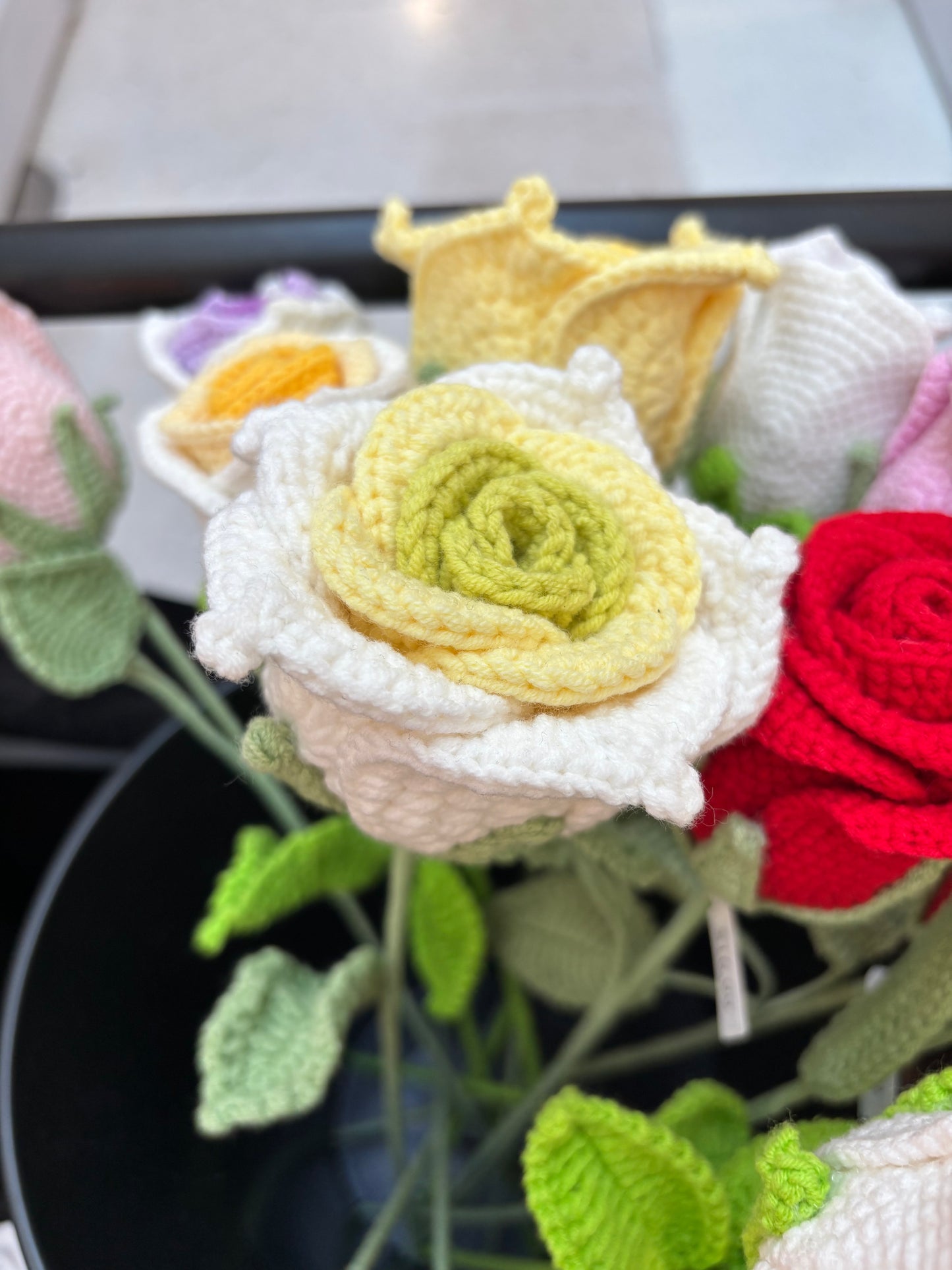 Handmade Crochet Rose Stem