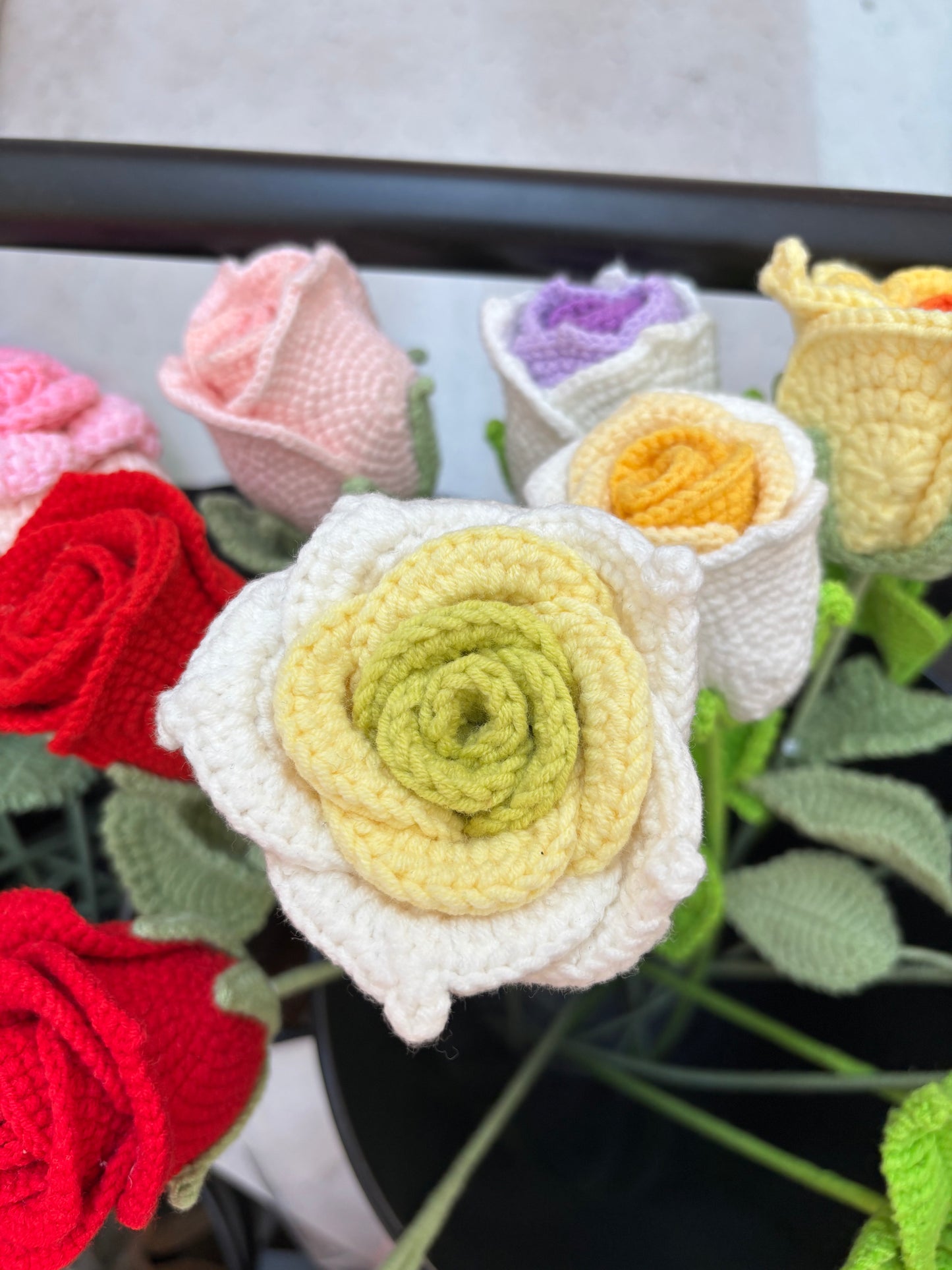 Handmade Crochet Rose Stem
