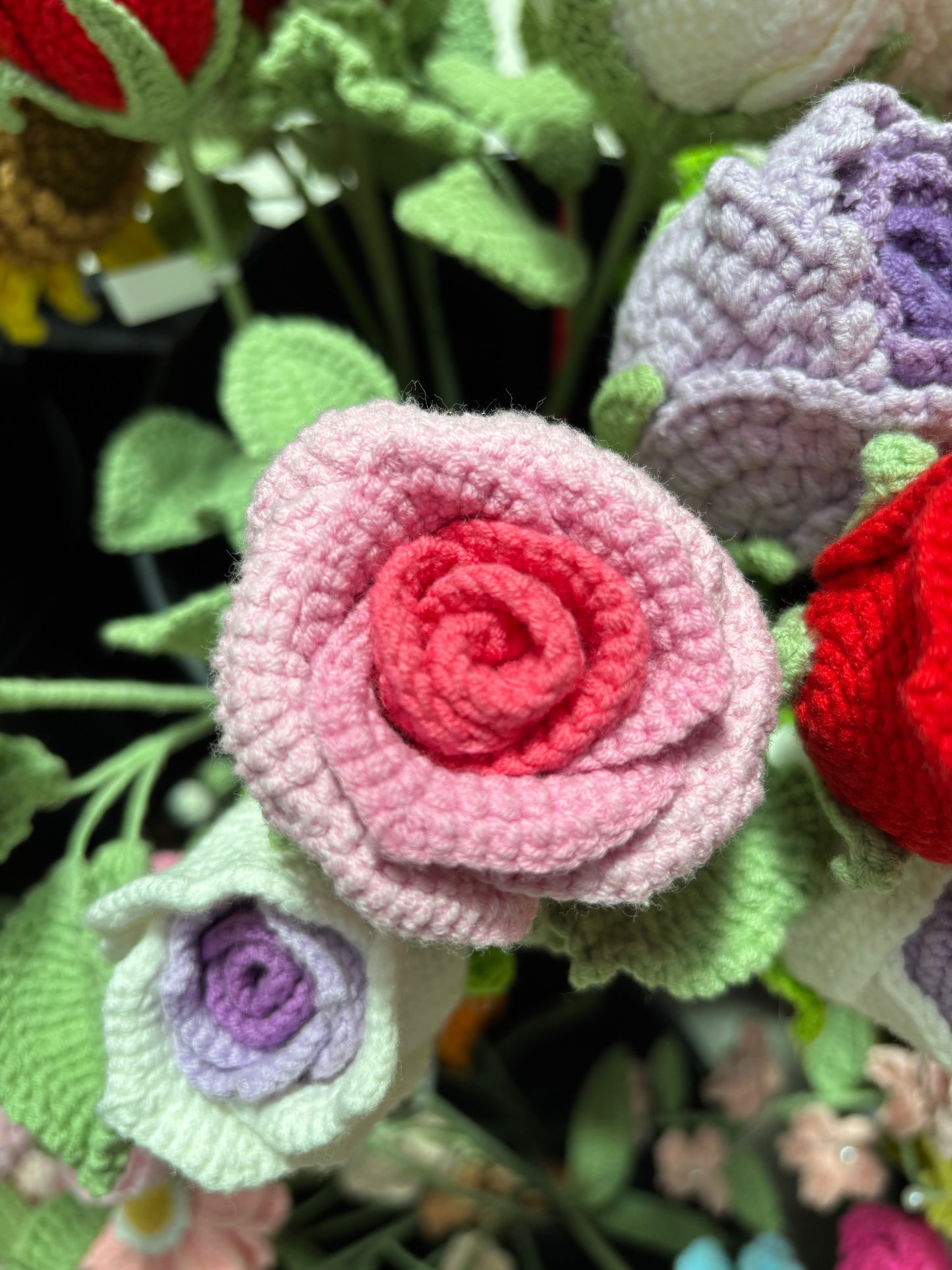 Handmade Crochet Rose - Pink Bloom