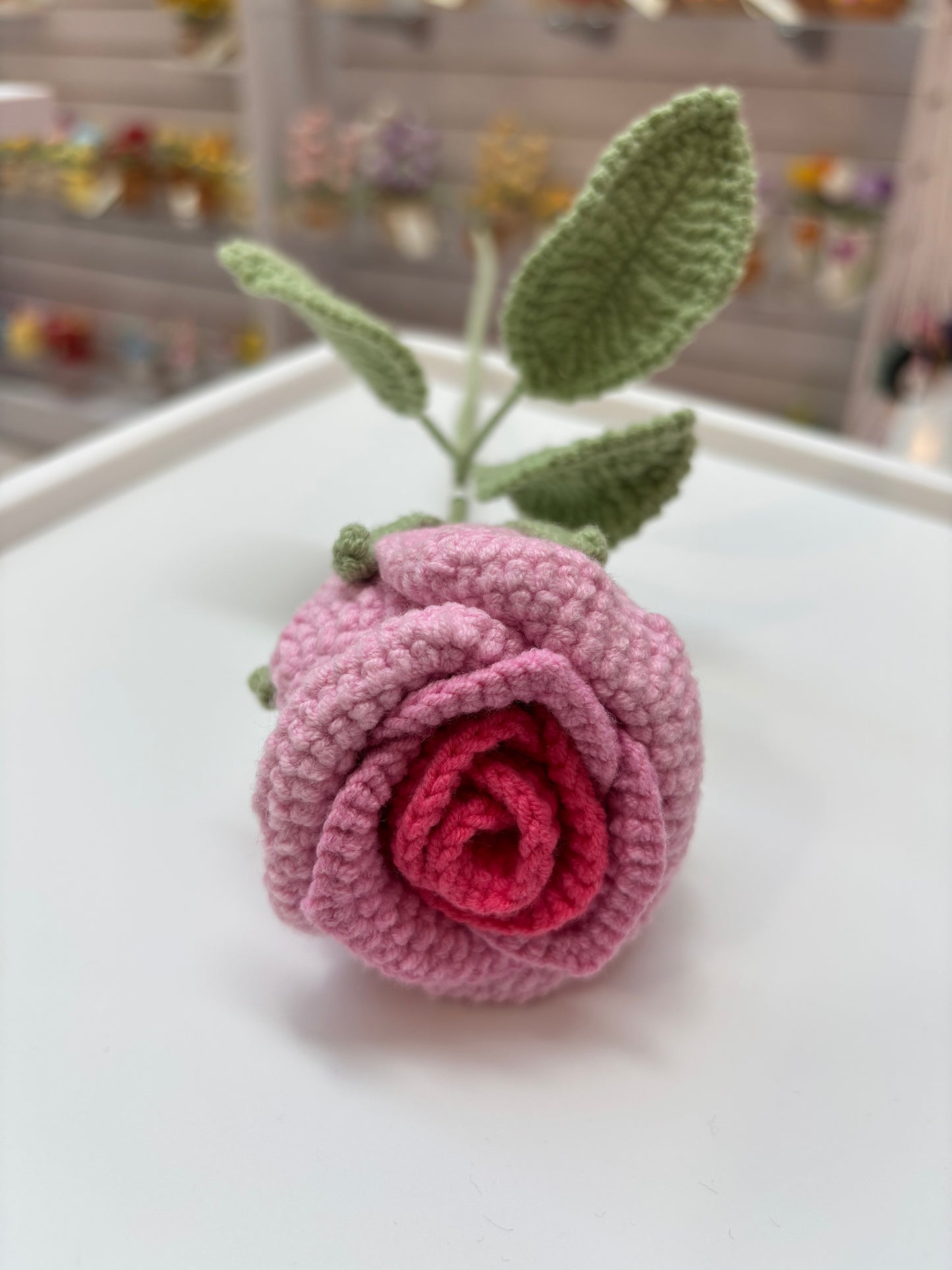 Handmade Crochet Rose - Pink Bloom