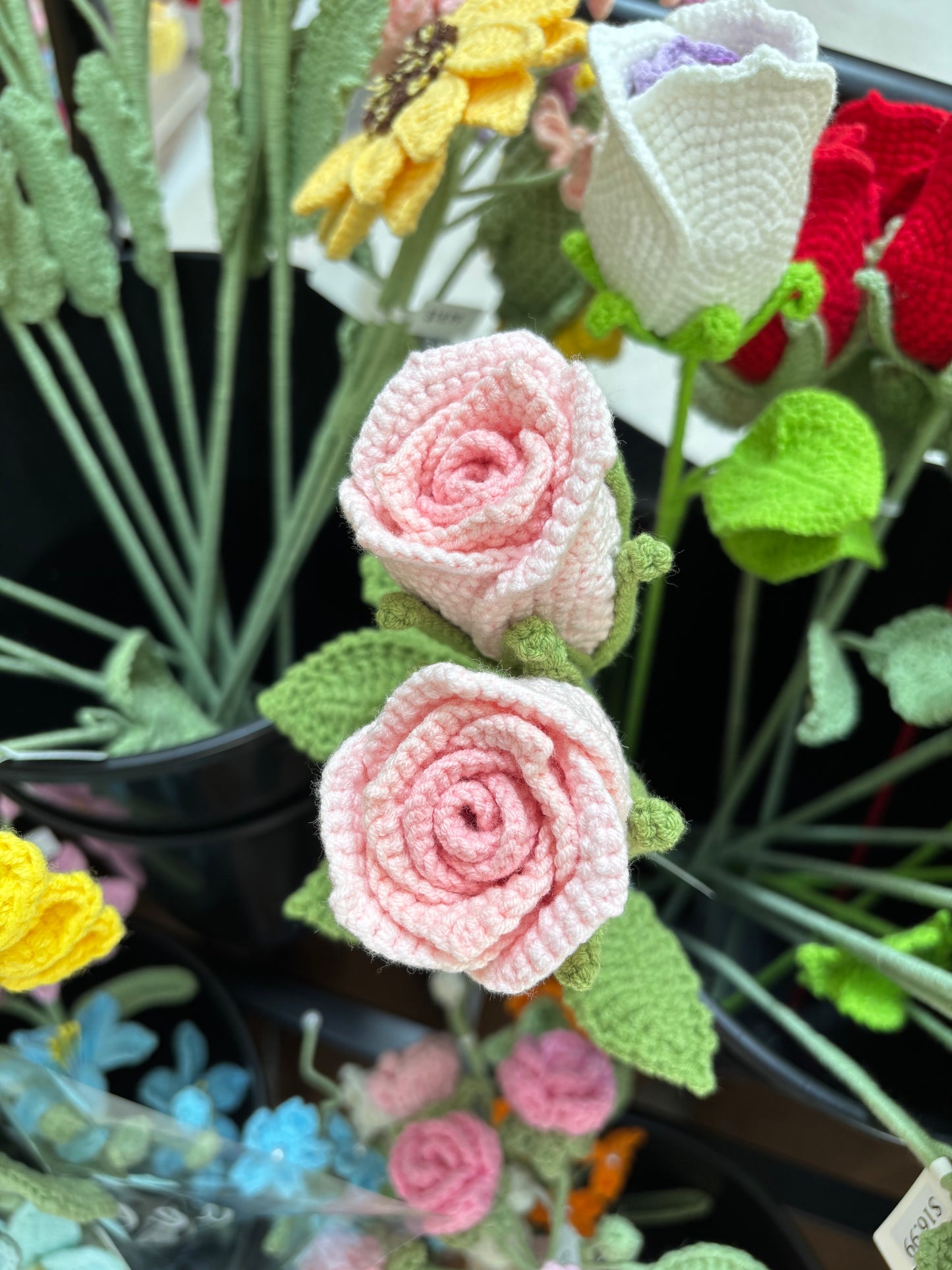 Handmade Crochet Roses - Soft Pink