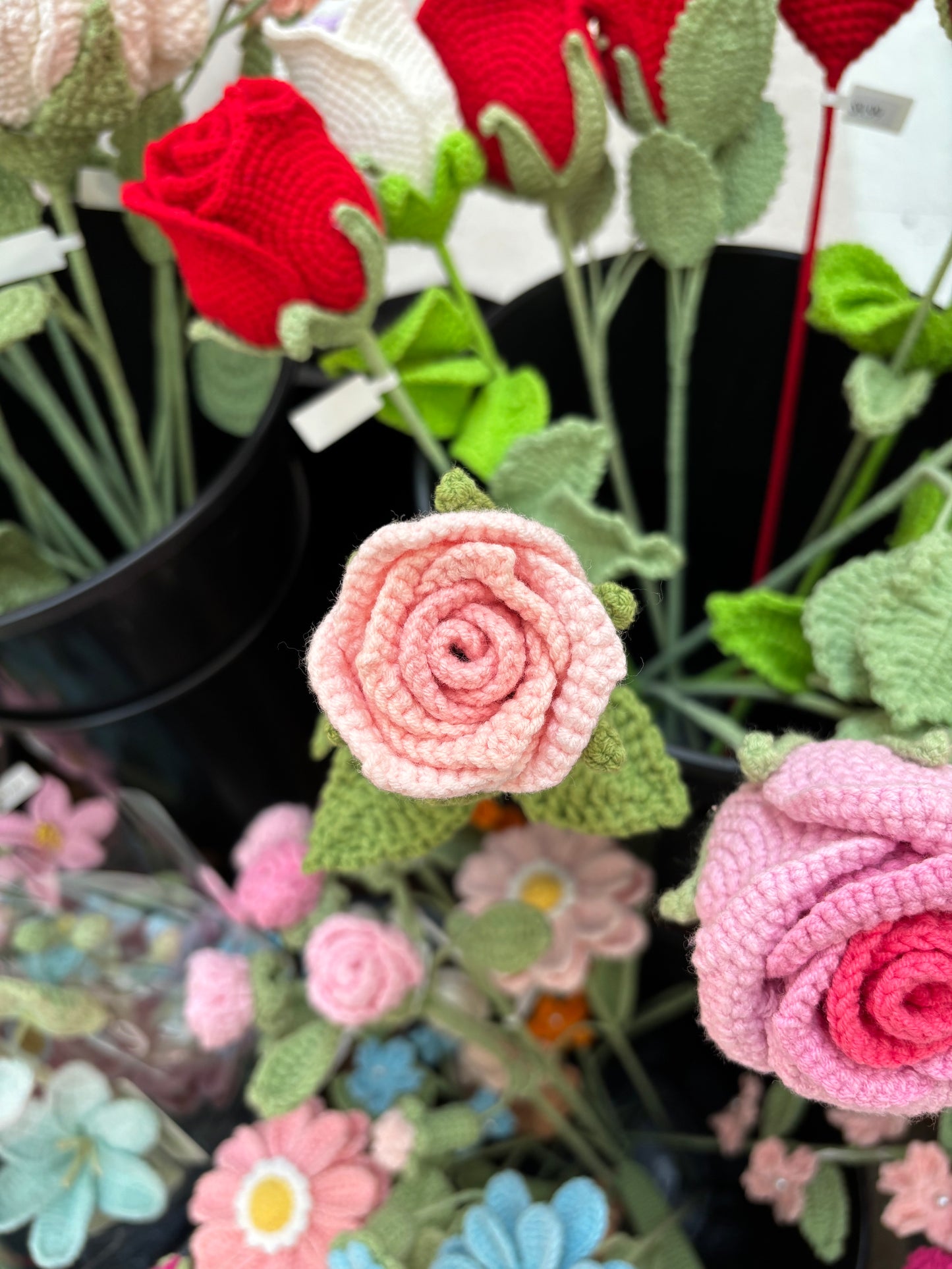 Handmade Crochet Roses - Soft Pink