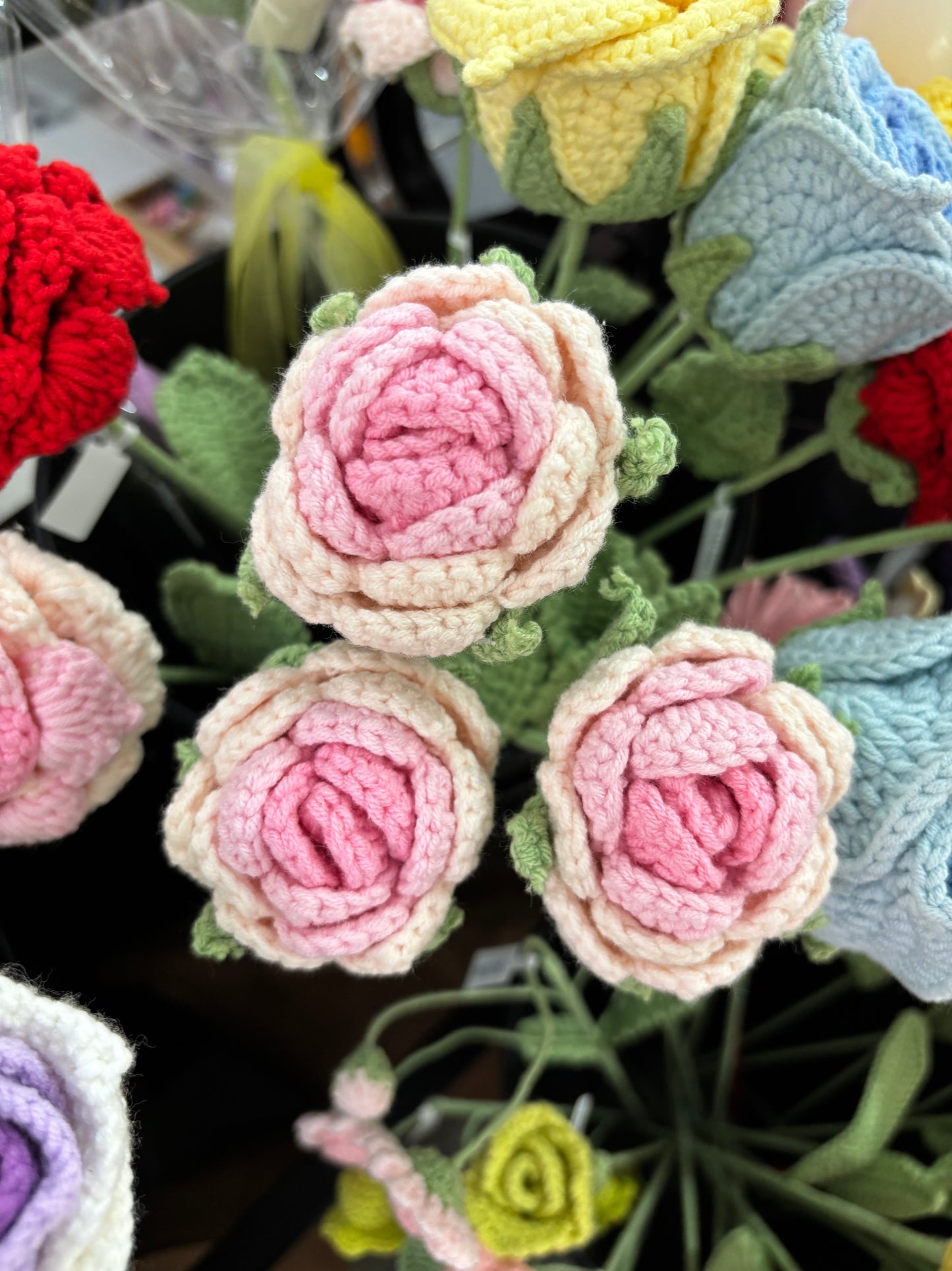 Handmade Crochet Pink Rose – Soft Pastel Elegance