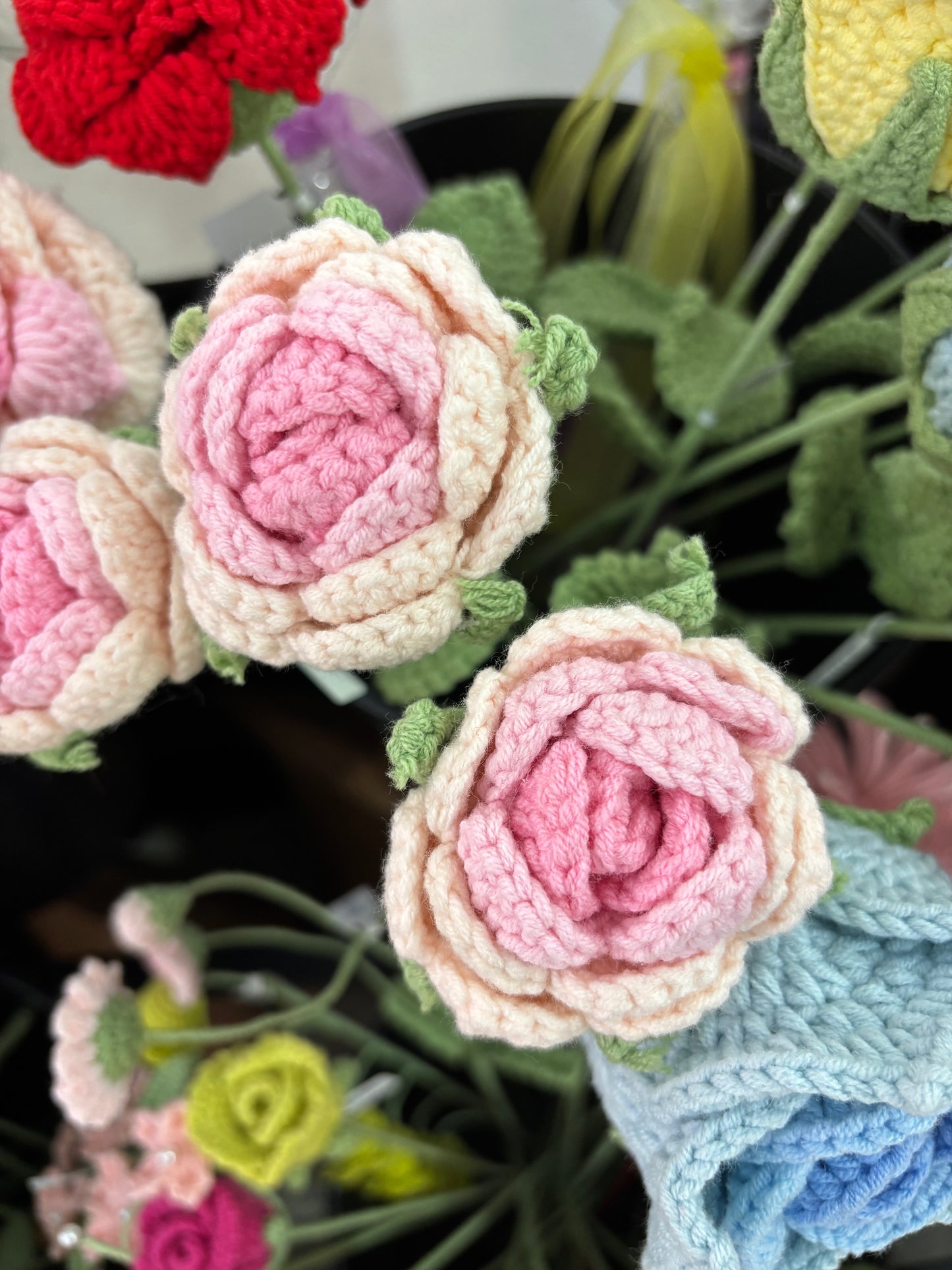 Handmade Crochet Pink Rose – Soft Pastel Elegance