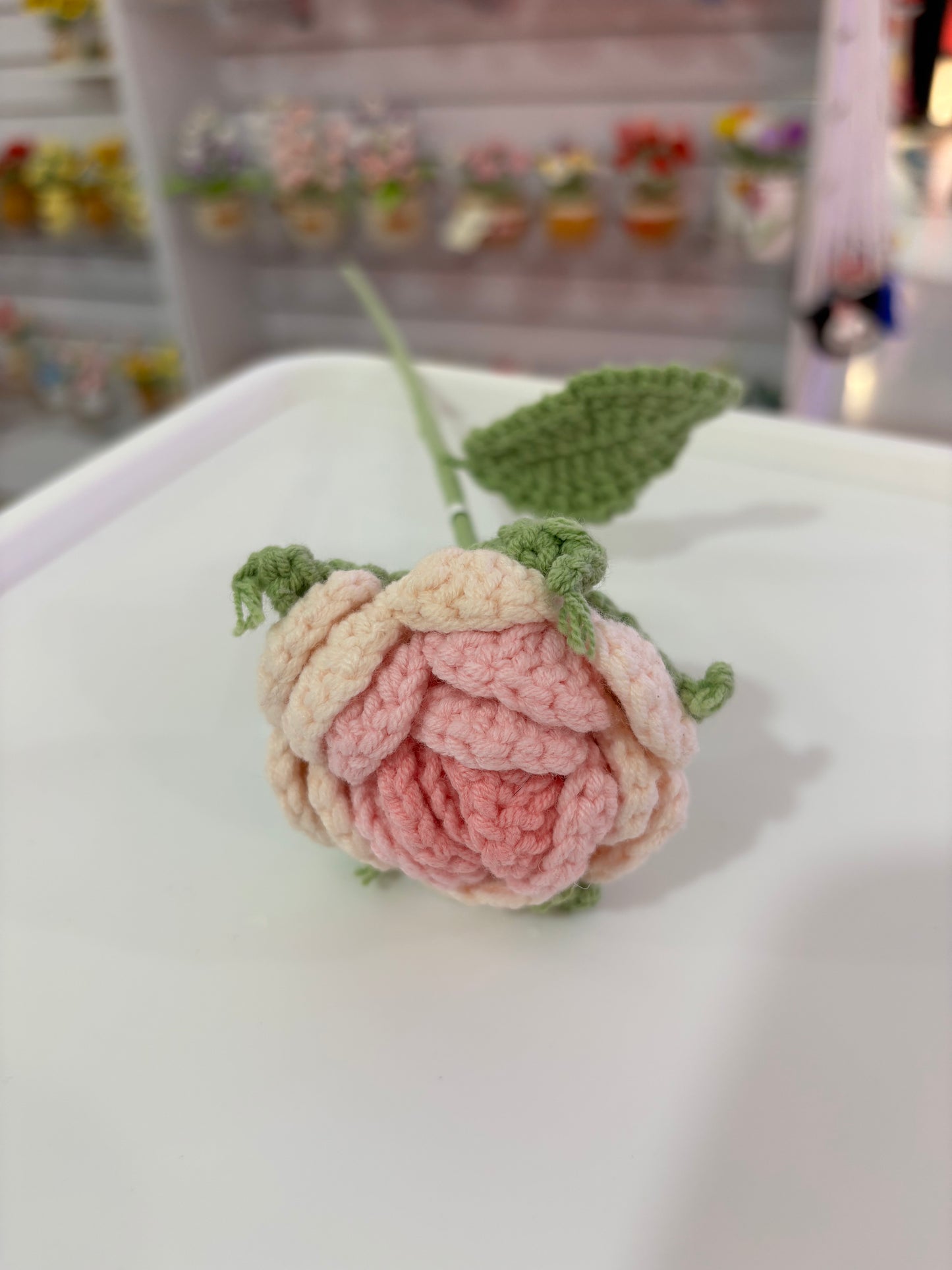 Handmade Crochet Pink Rose – Soft Pastel Elegance