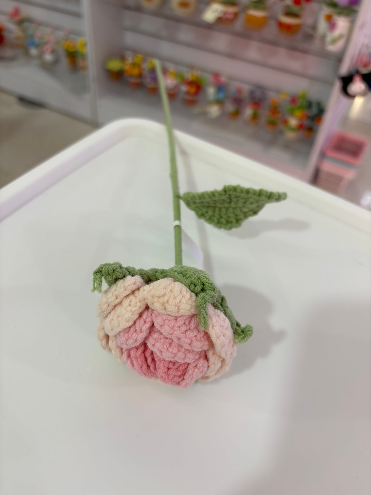Handmade Crochet Pink Rose – Soft Pastel Elegance