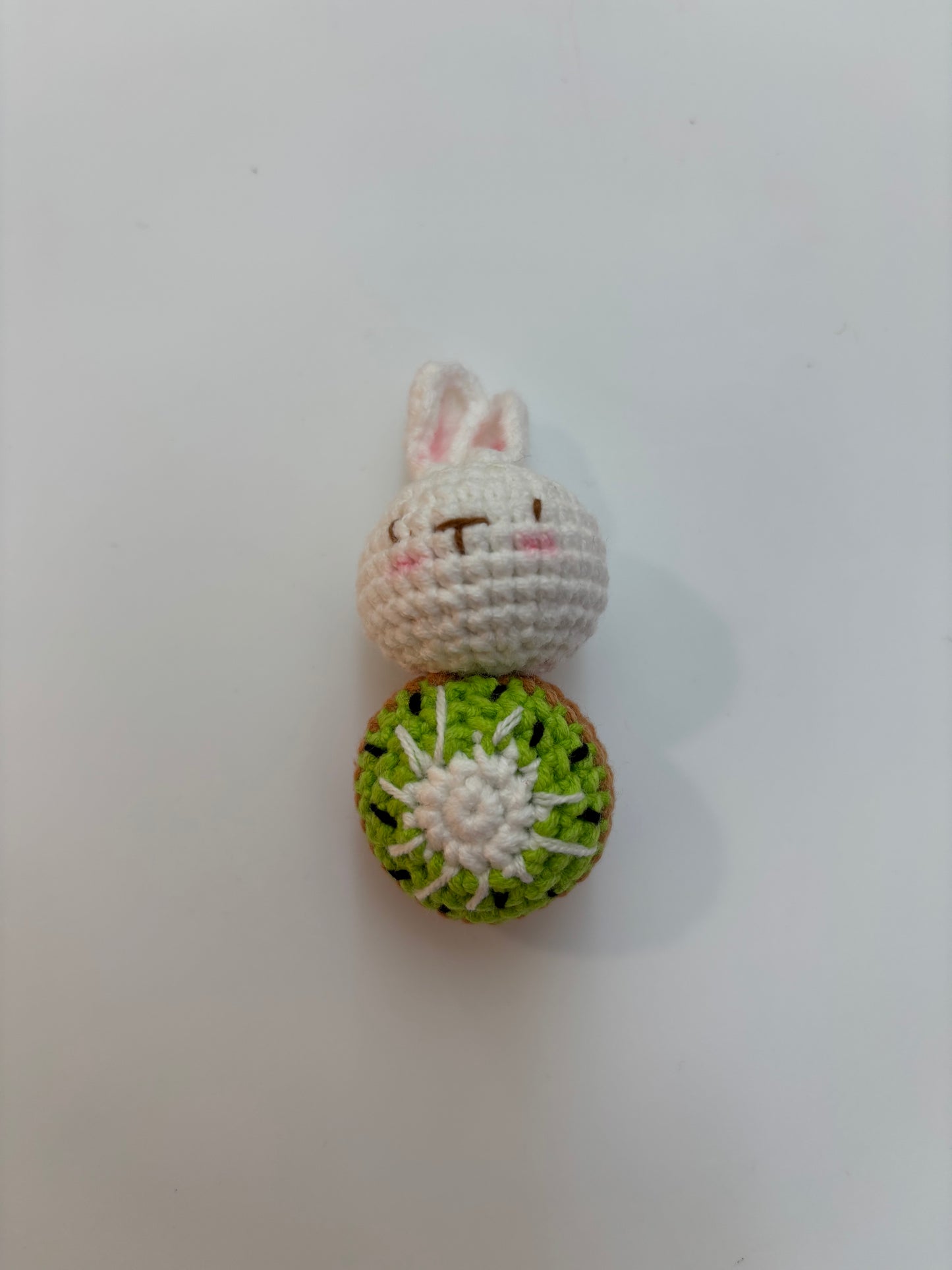 Handmade Crochet Bunny Keychain with Fruit Design – Cute and Unique
