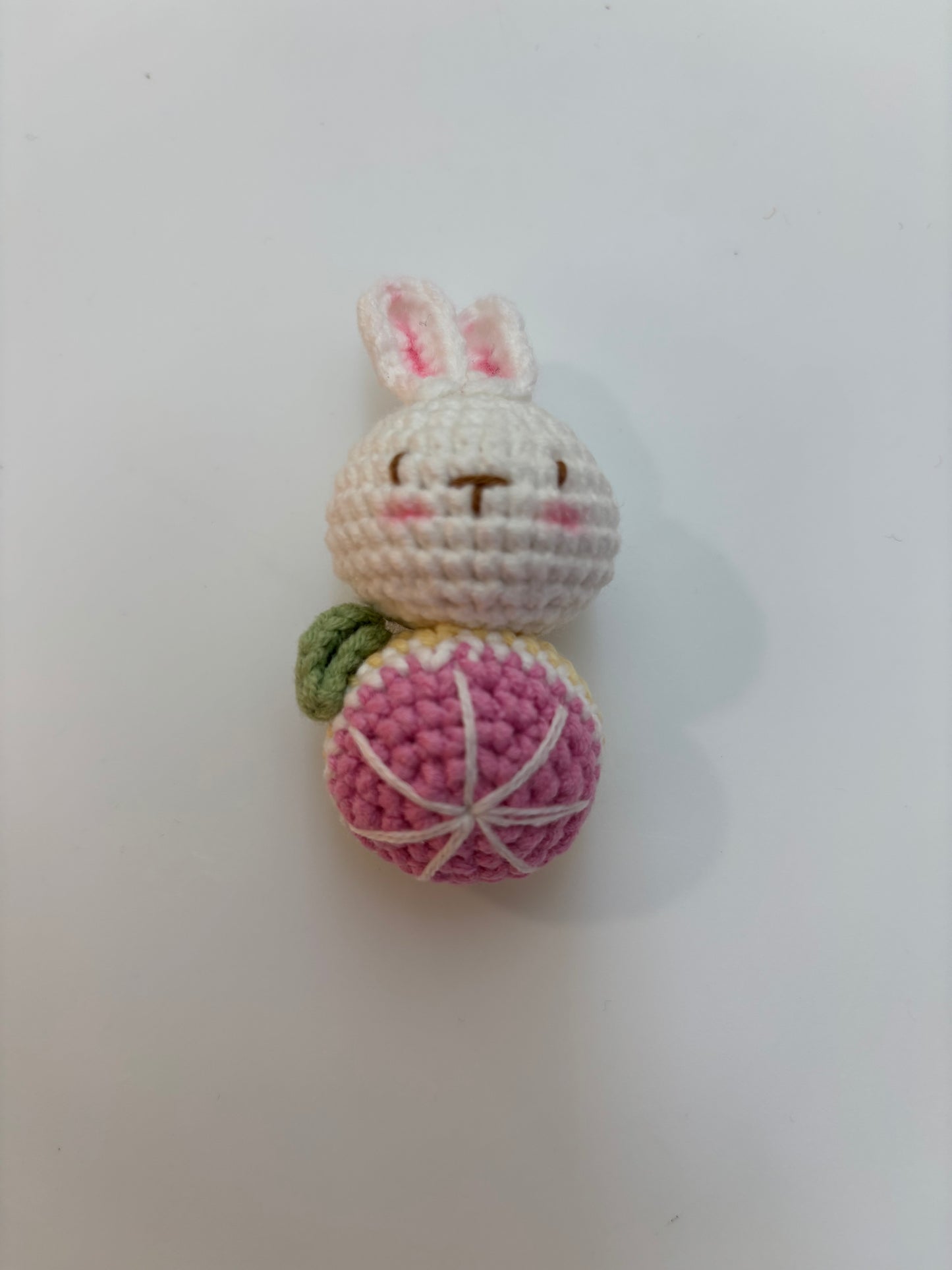 Handmade Crochet Bunny Keychain with Fruit Design – Cute and Unique