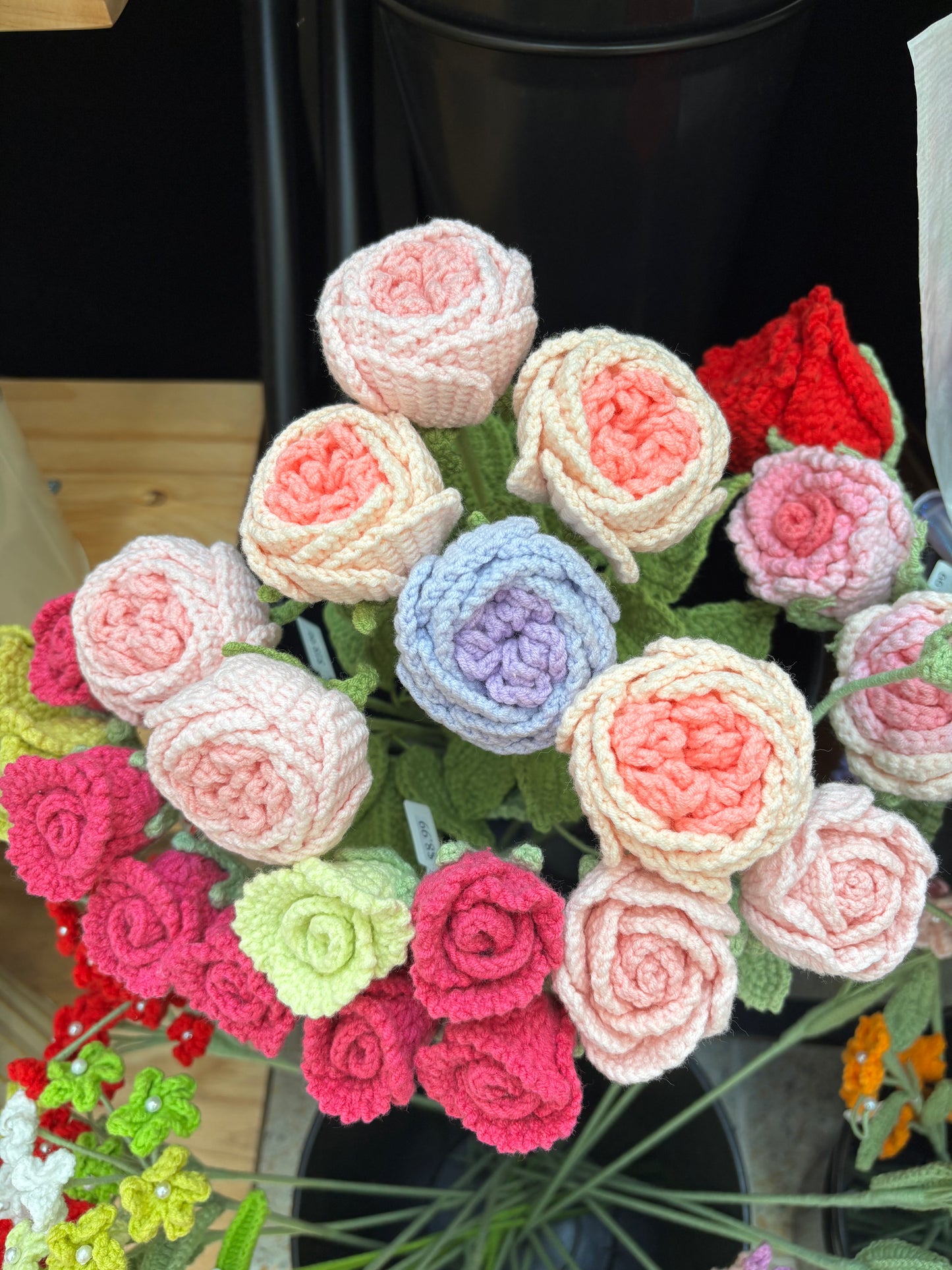 Handmade Crochet Rose Bouquet