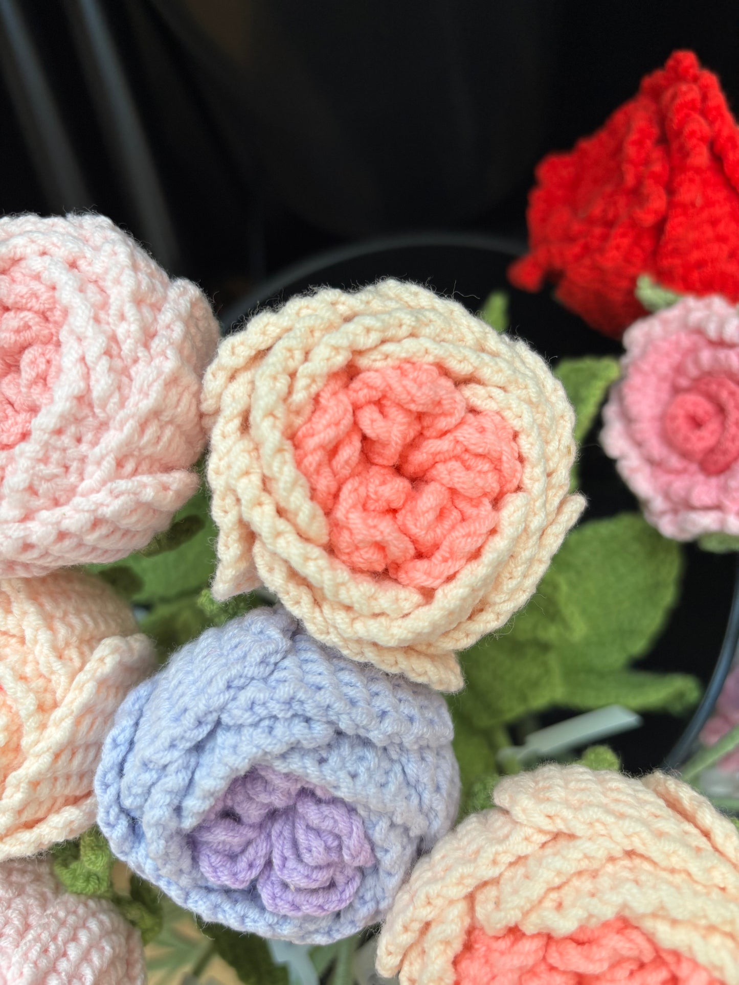 Handmade Crochet Rose Bouquet