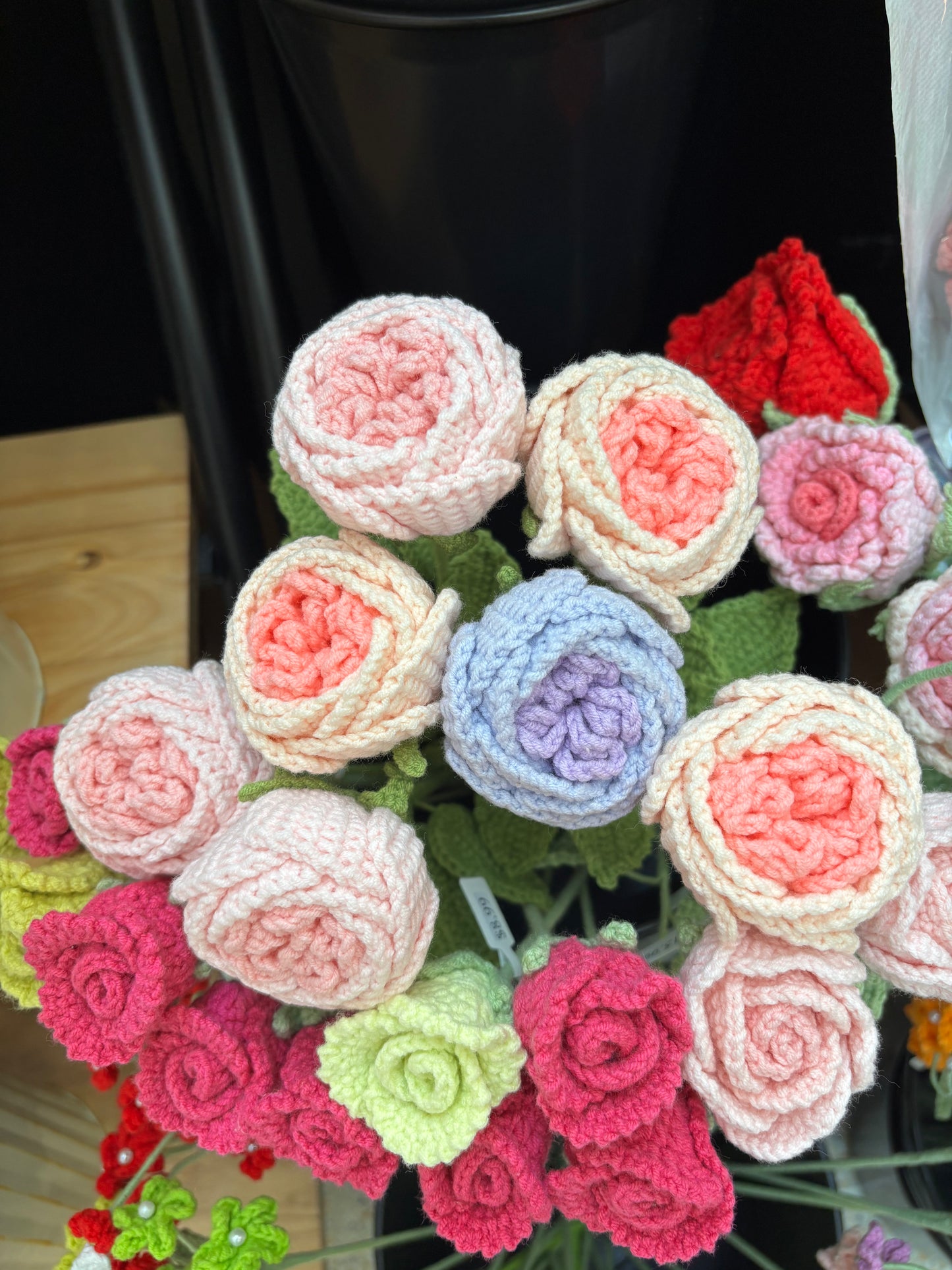 Handmade Crochet Rose Bouquet