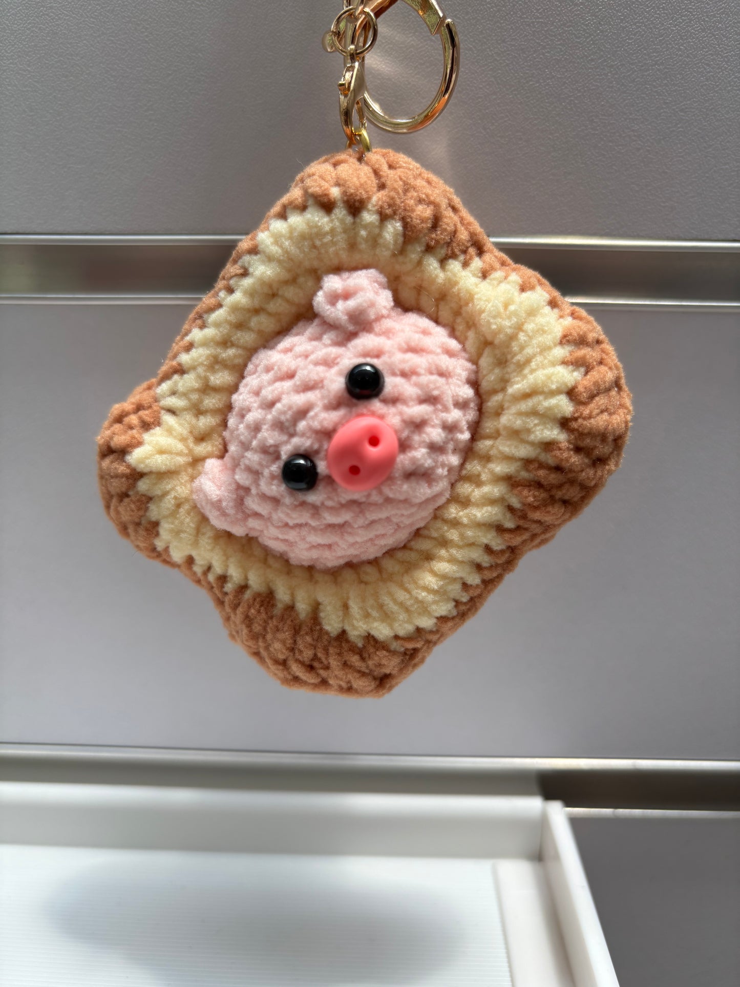 Crochet Animal Keychain - Cute Bread Design