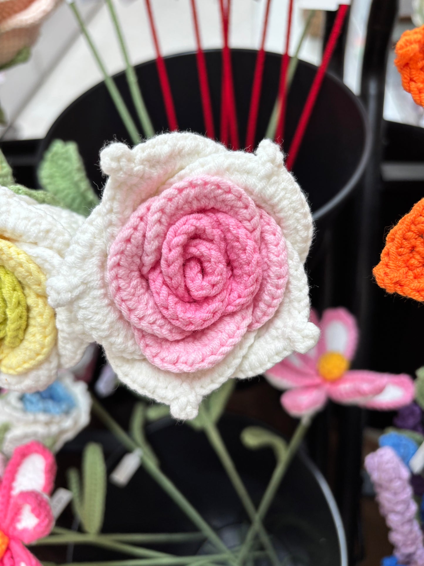 Handmade Crochet Rose Stem