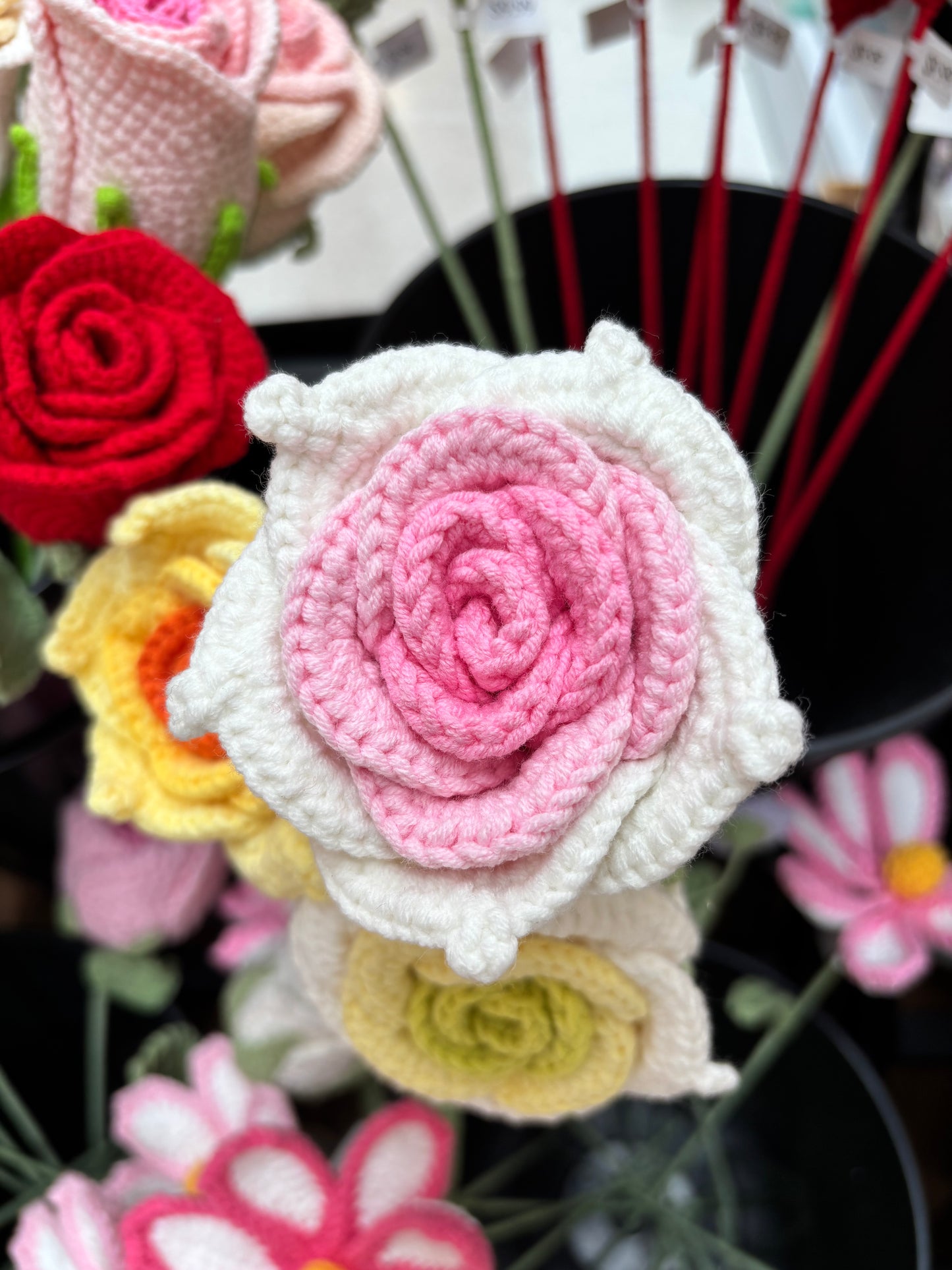 Handmade Crochet Rose Stem