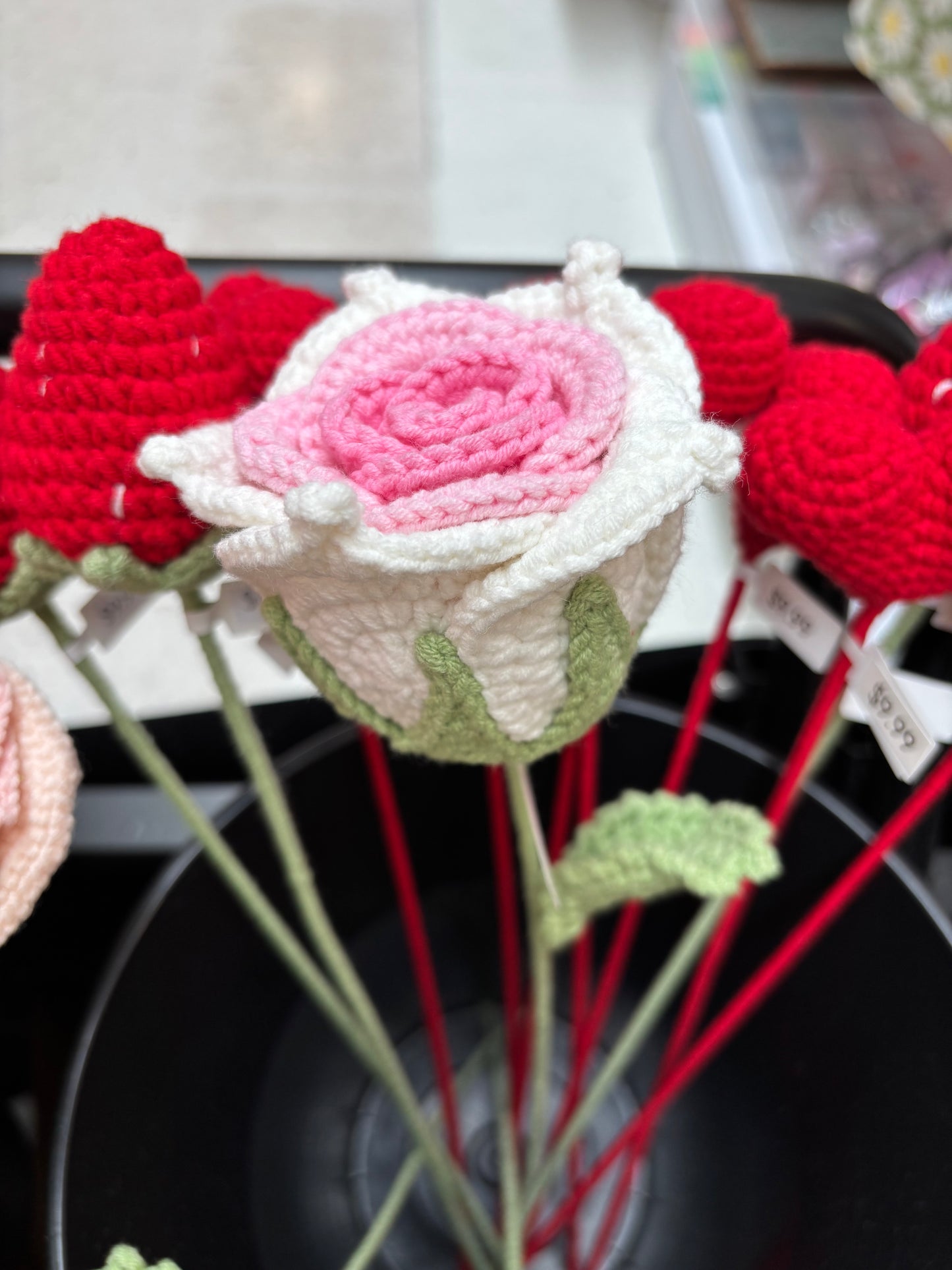 Handmade Crochet Rose Stem