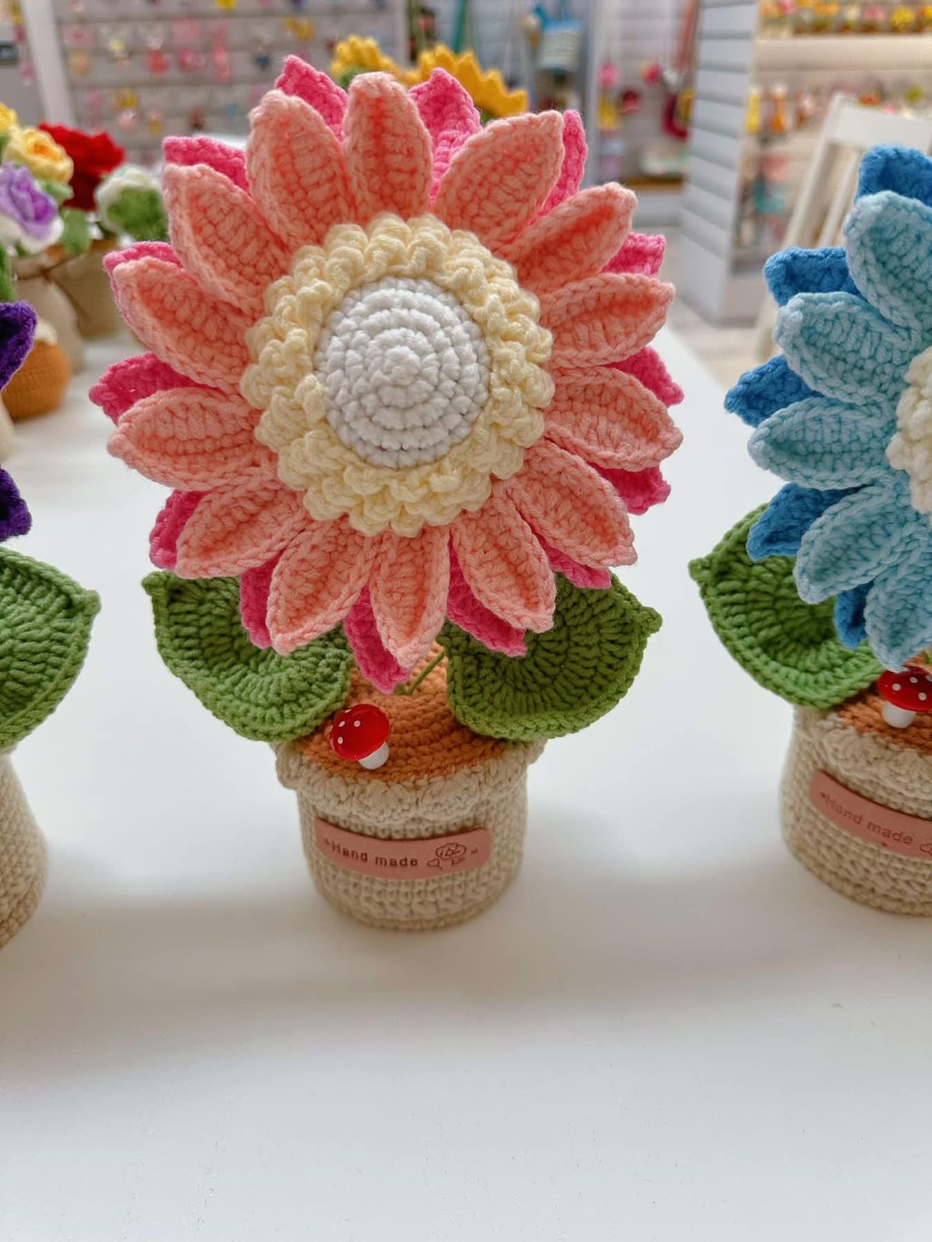 Handmade Double-Layer Crochet Sunflower in Pot