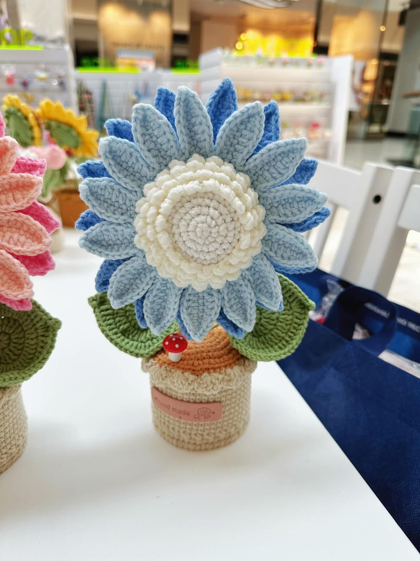 Handmade Double-Layer Crochet Sunflower in Pot