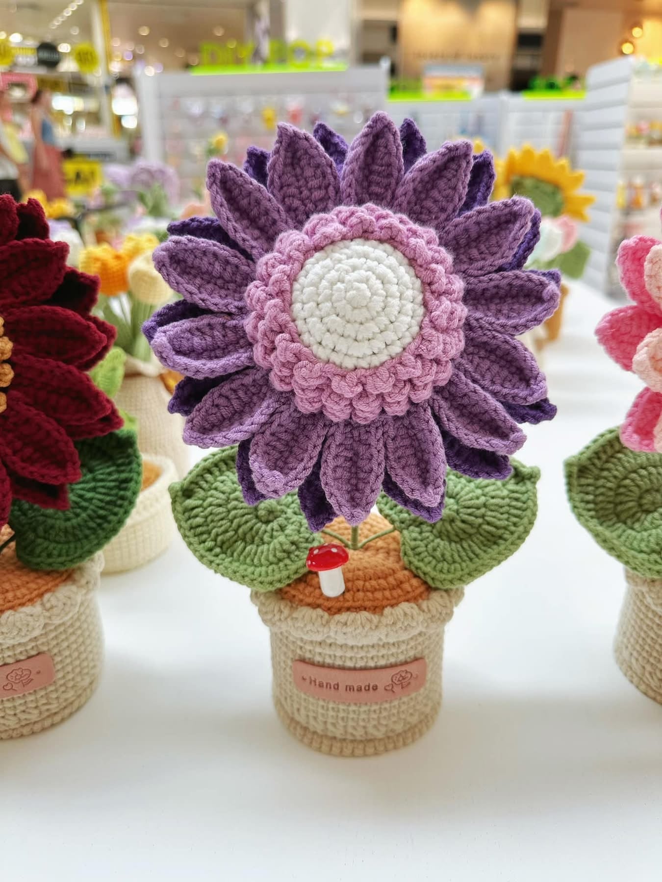 Handmade Double-Layer Crochet Sunflower in Pot