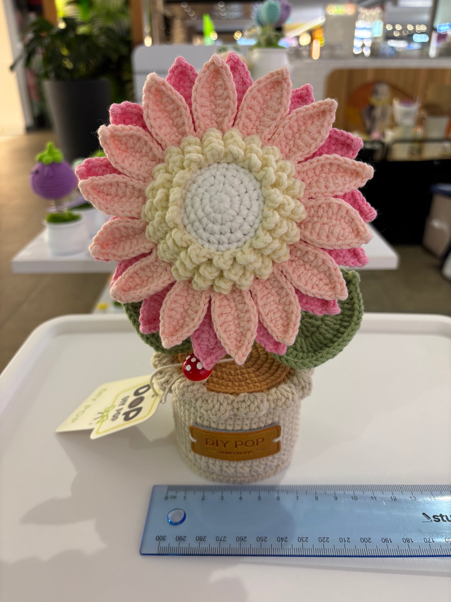 Handmade Double-Layer Crochet Sunflower in Pot