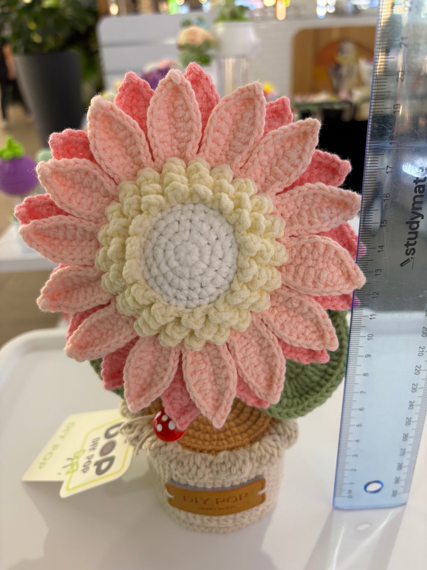 Handmade Double-Layer Crochet Sunflower in Pot