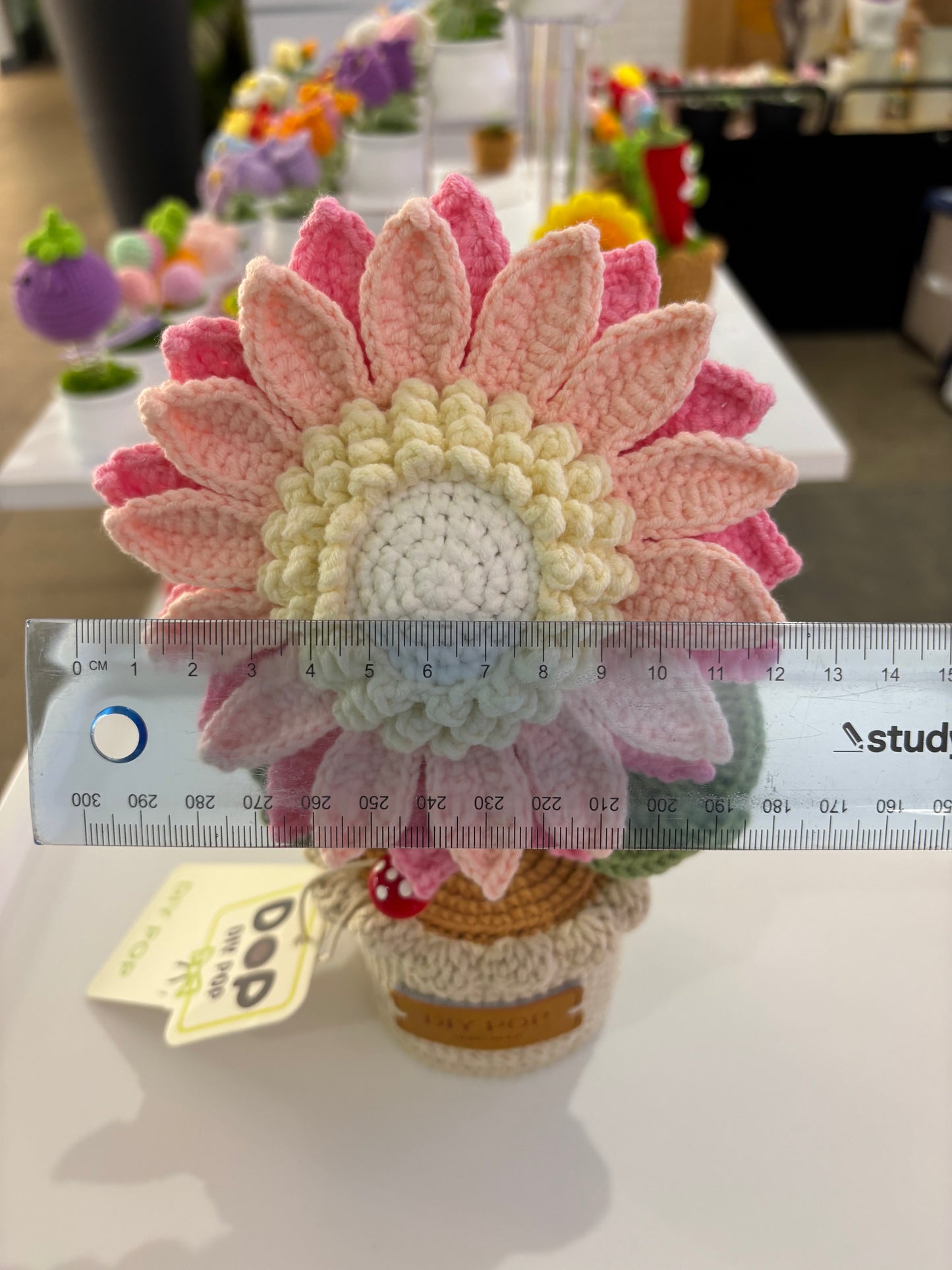 Handmade Double-Layer Crochet Sunflower in Pot