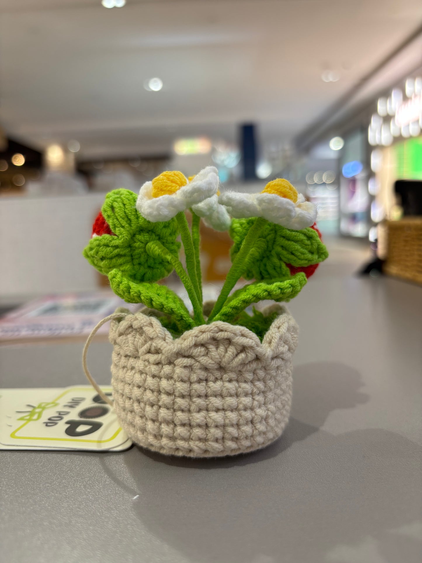 Handmade Crochet Strawberry Flower Pot Decoration