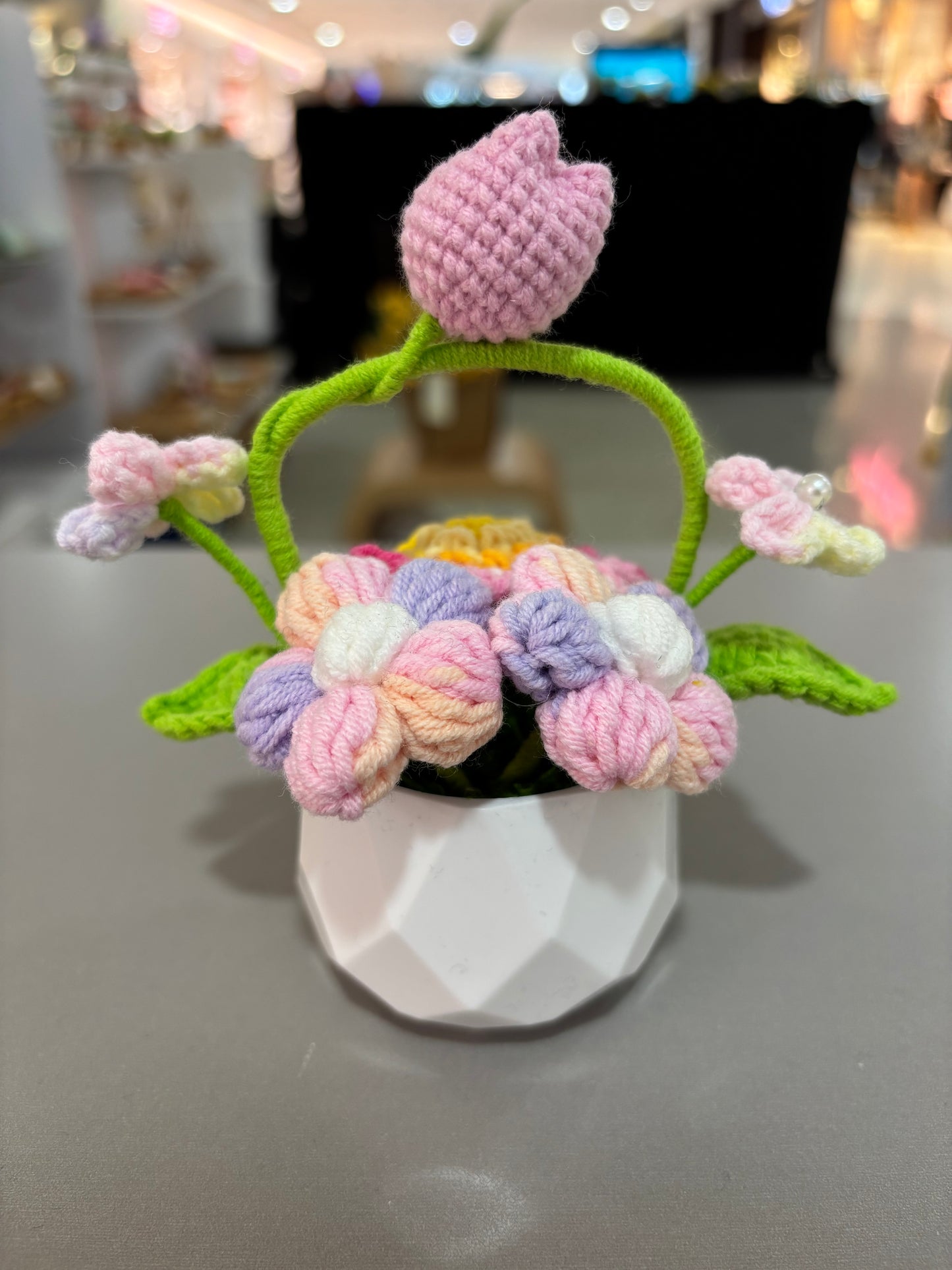 Handmade Crochet Flower Pot Arrangement