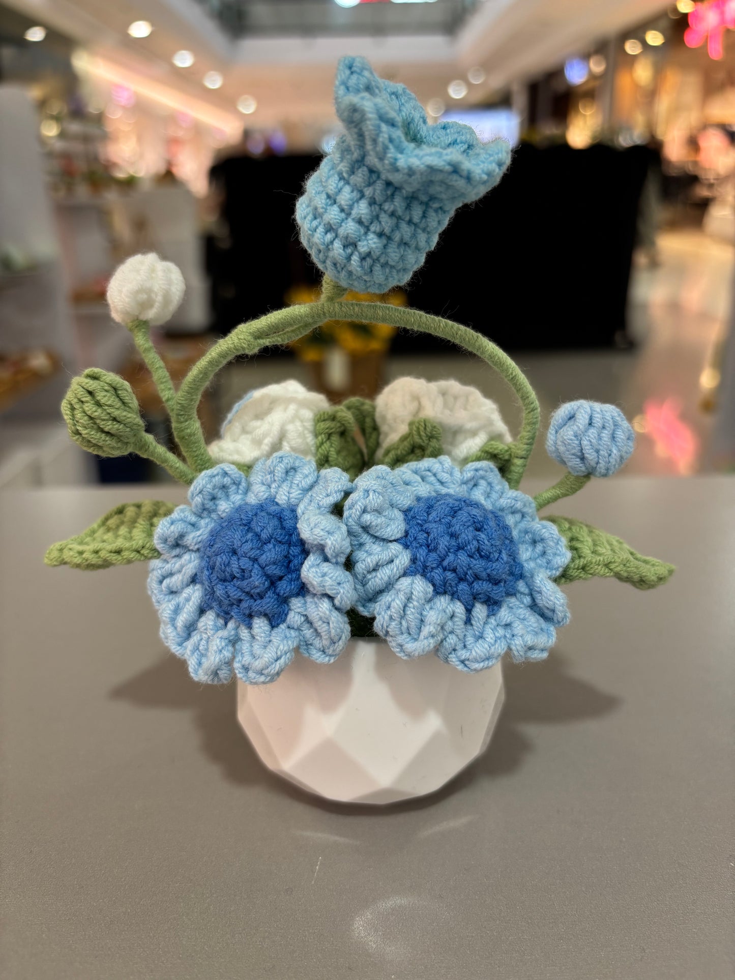 Handmade Crochet Flower Pot Arrangement