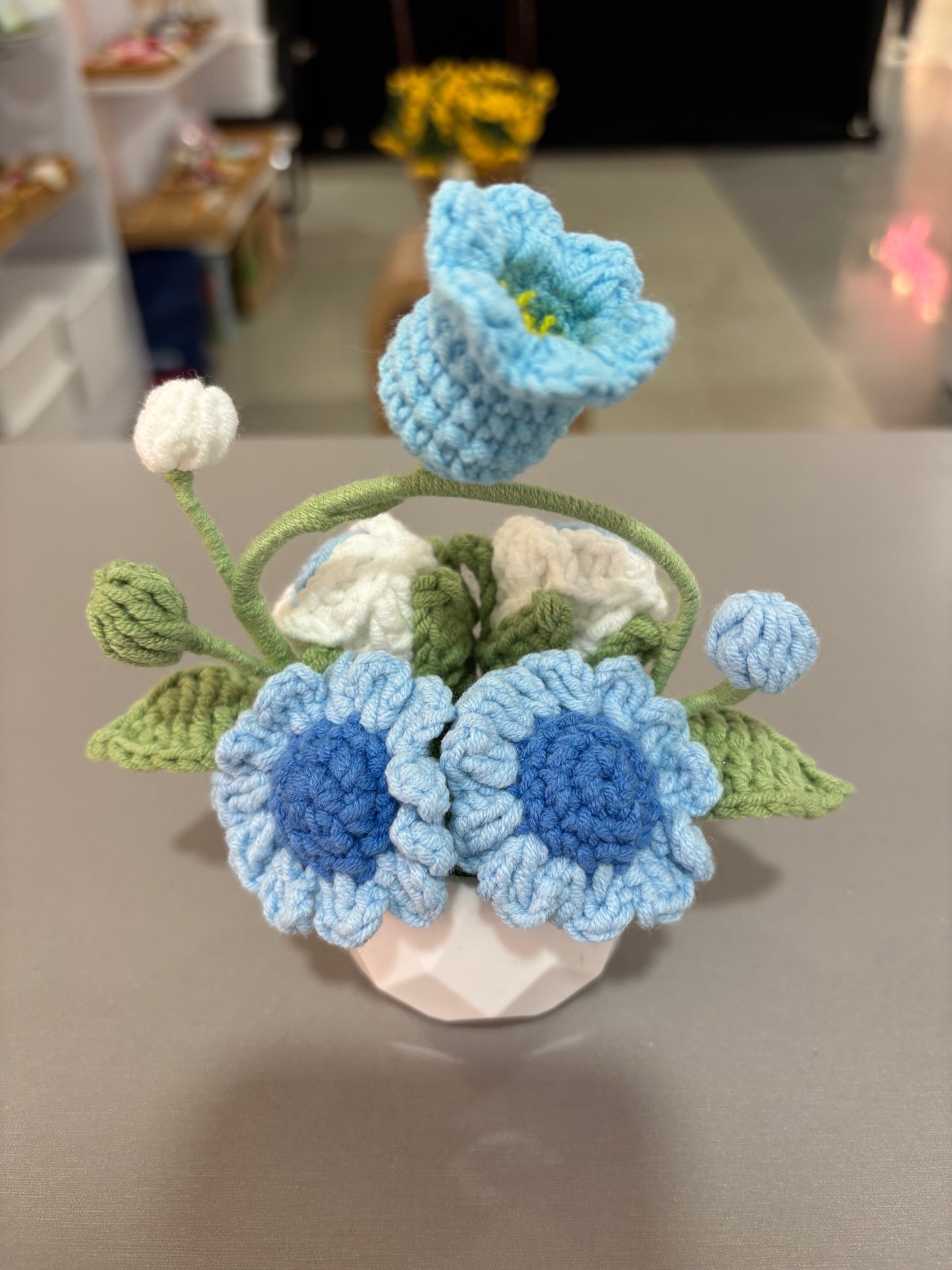 Handmade Crochet Flower Pot Arrangement