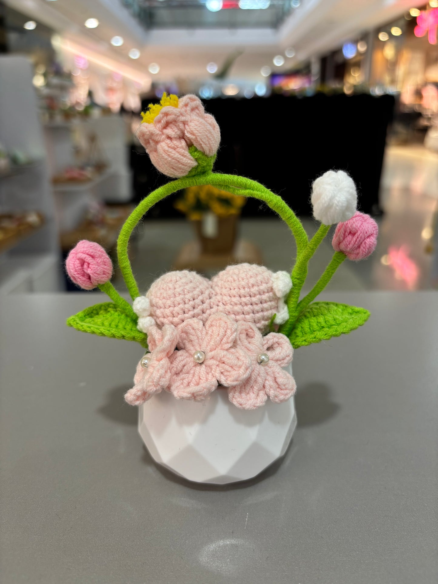 Handmade Crochet Flower Pot Arrangement