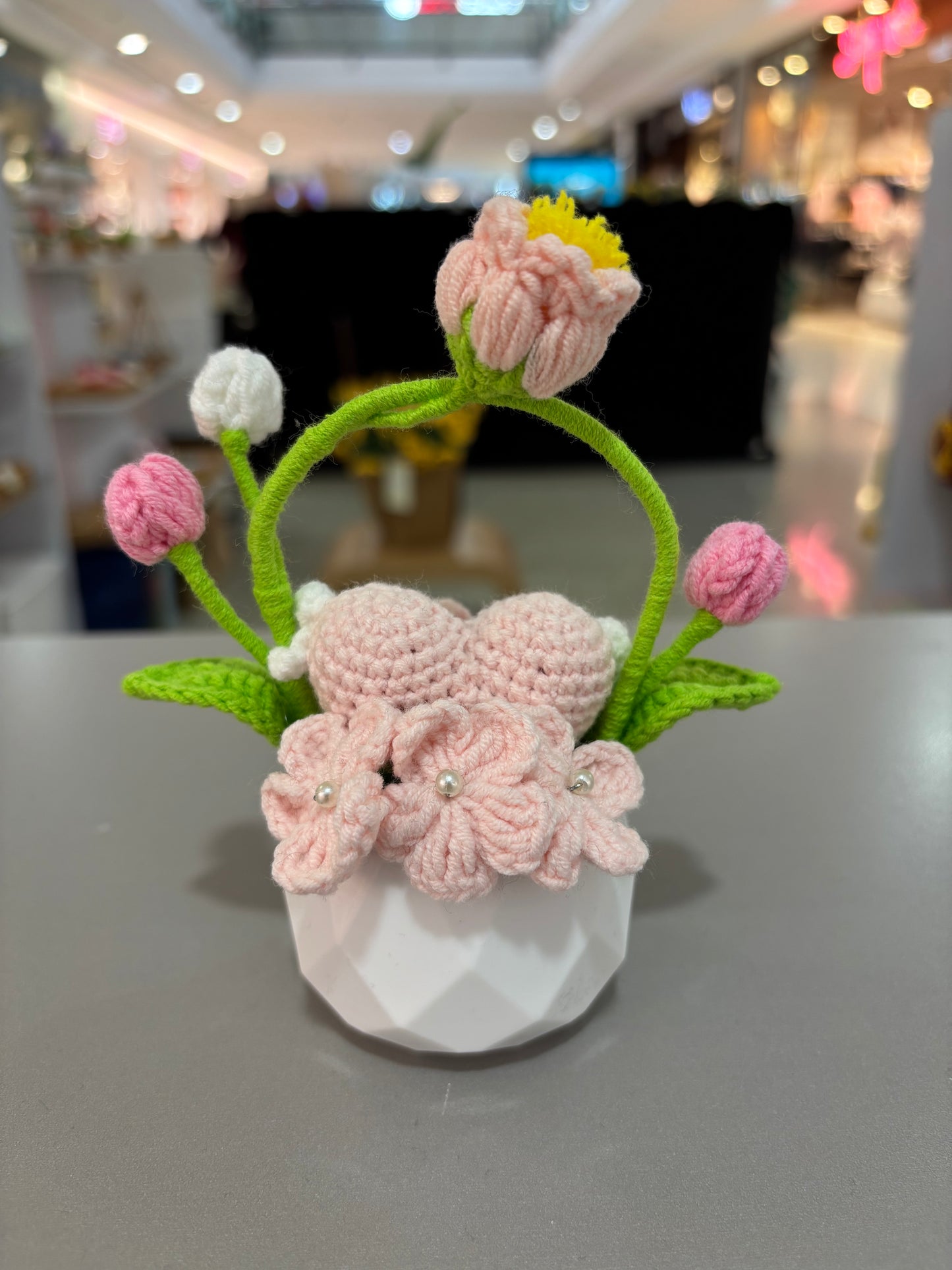 Handmade Crochet Flower Pot Arrangement