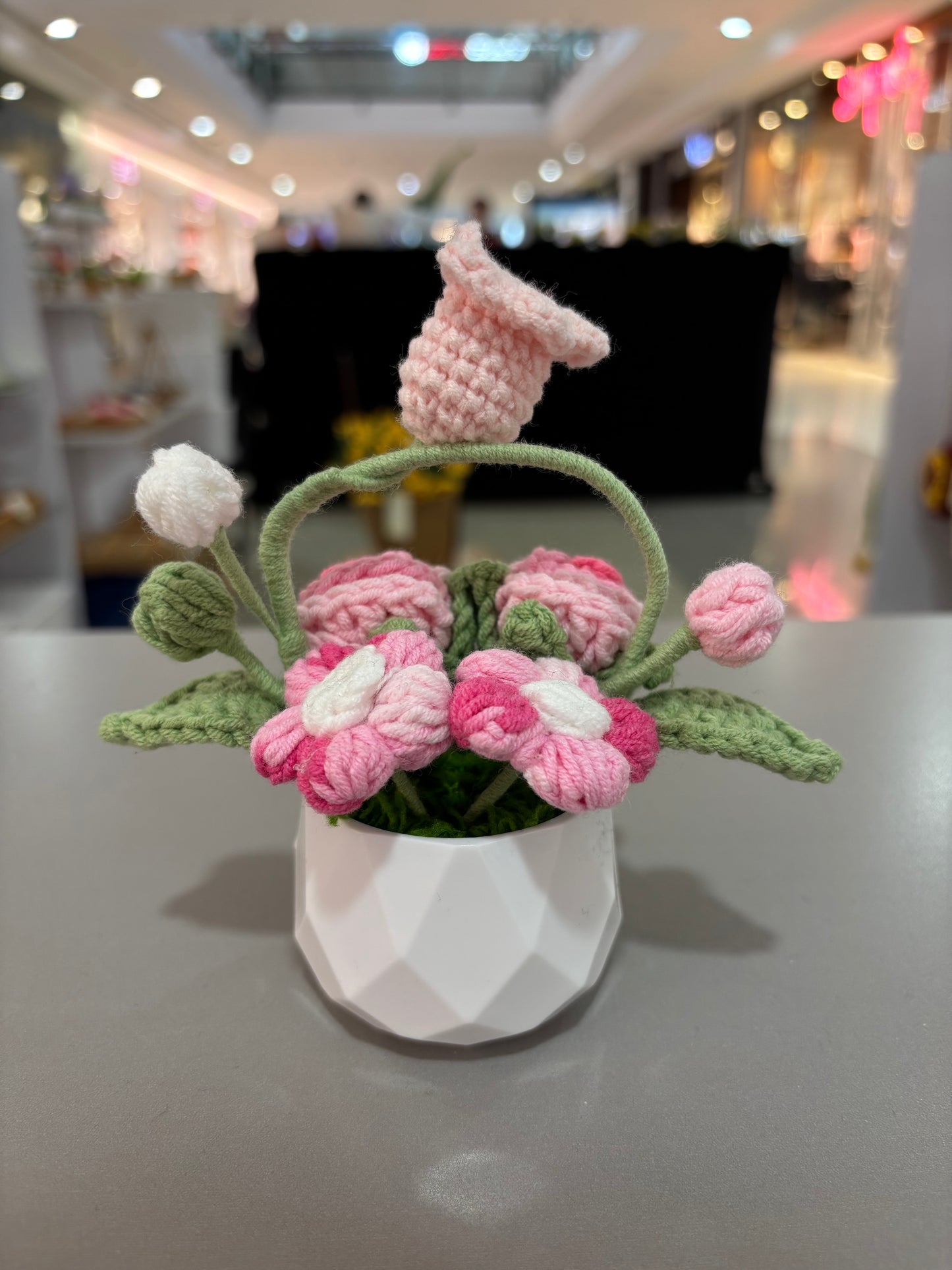 Handmade Crochet Flower Pot Arrangement