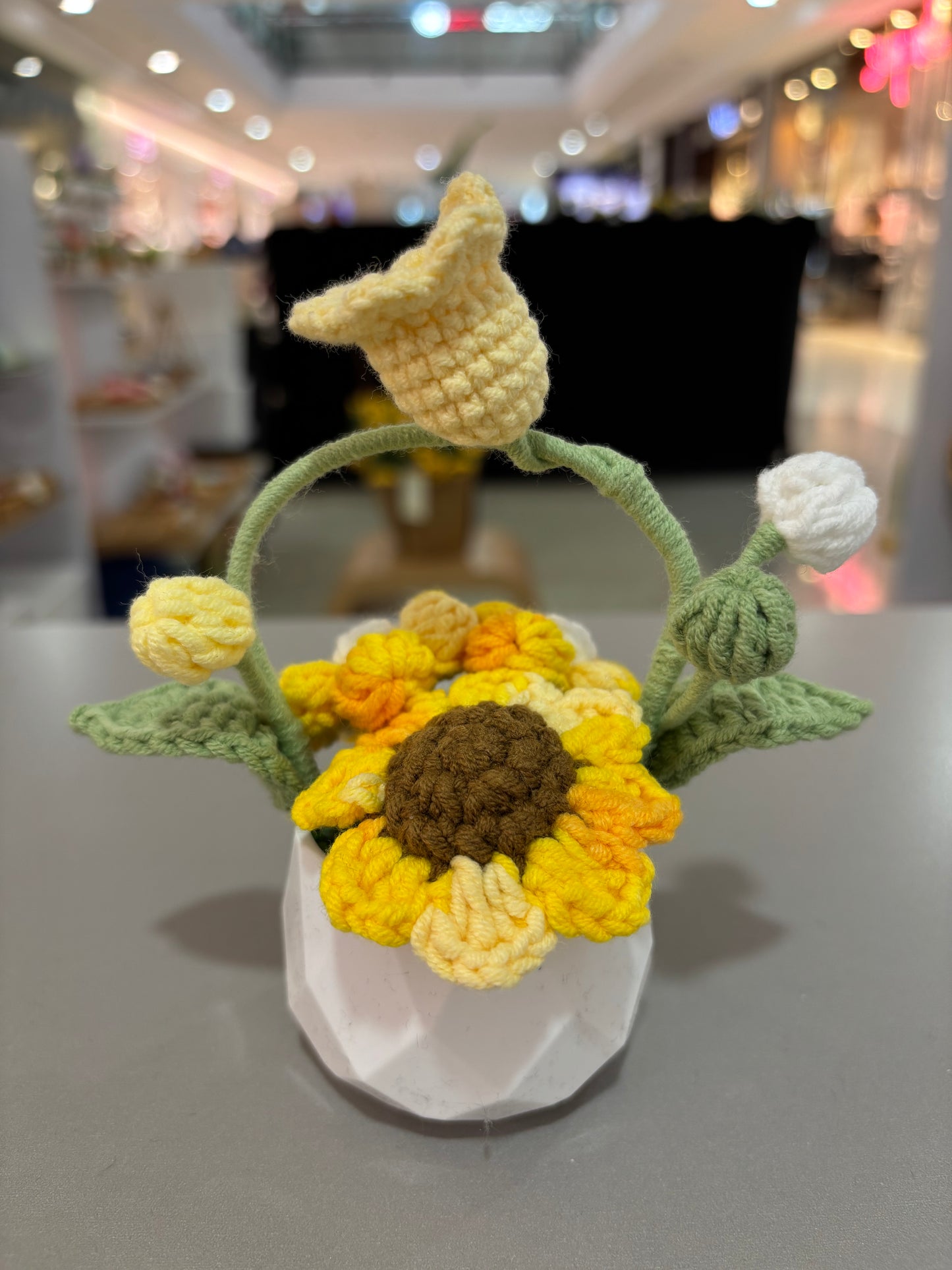 Handmade Crochet Flower Pot Arrangement