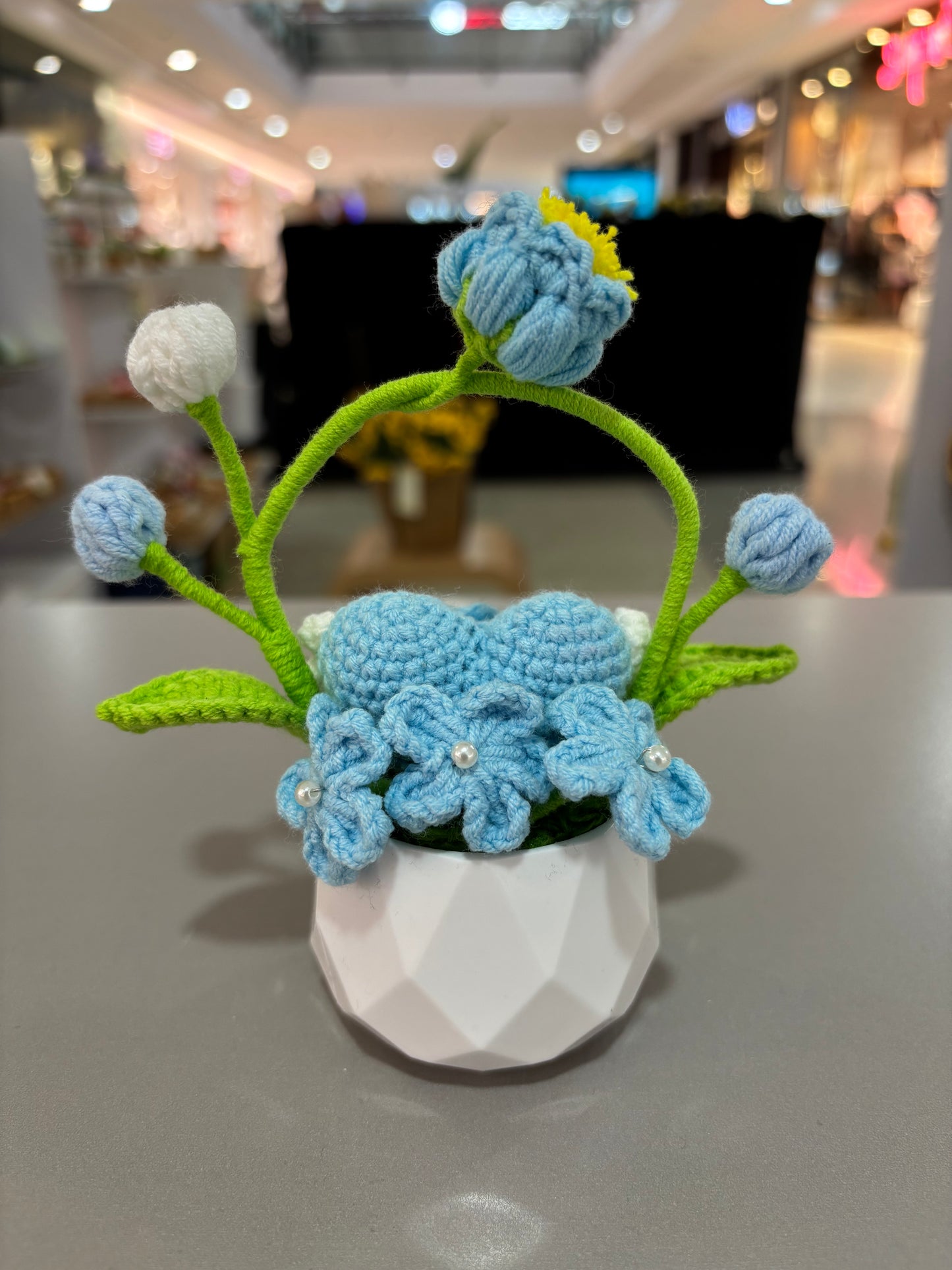 Handmade Crochet Flower Pot Arrangement