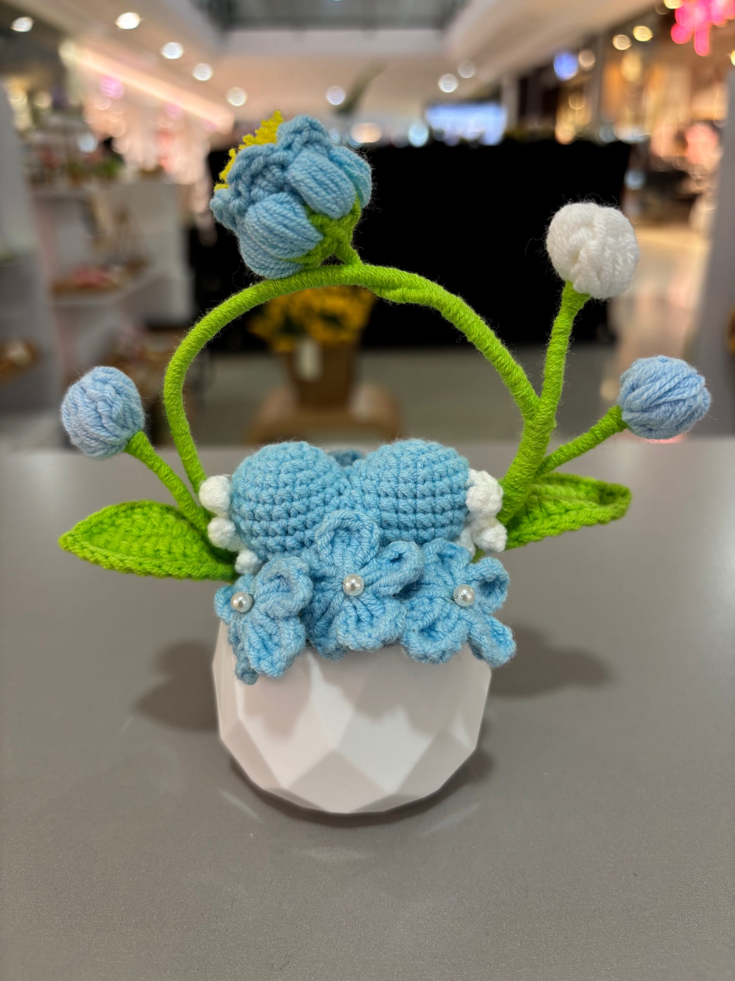 Handmade Crochet Flower Pot Arrangement