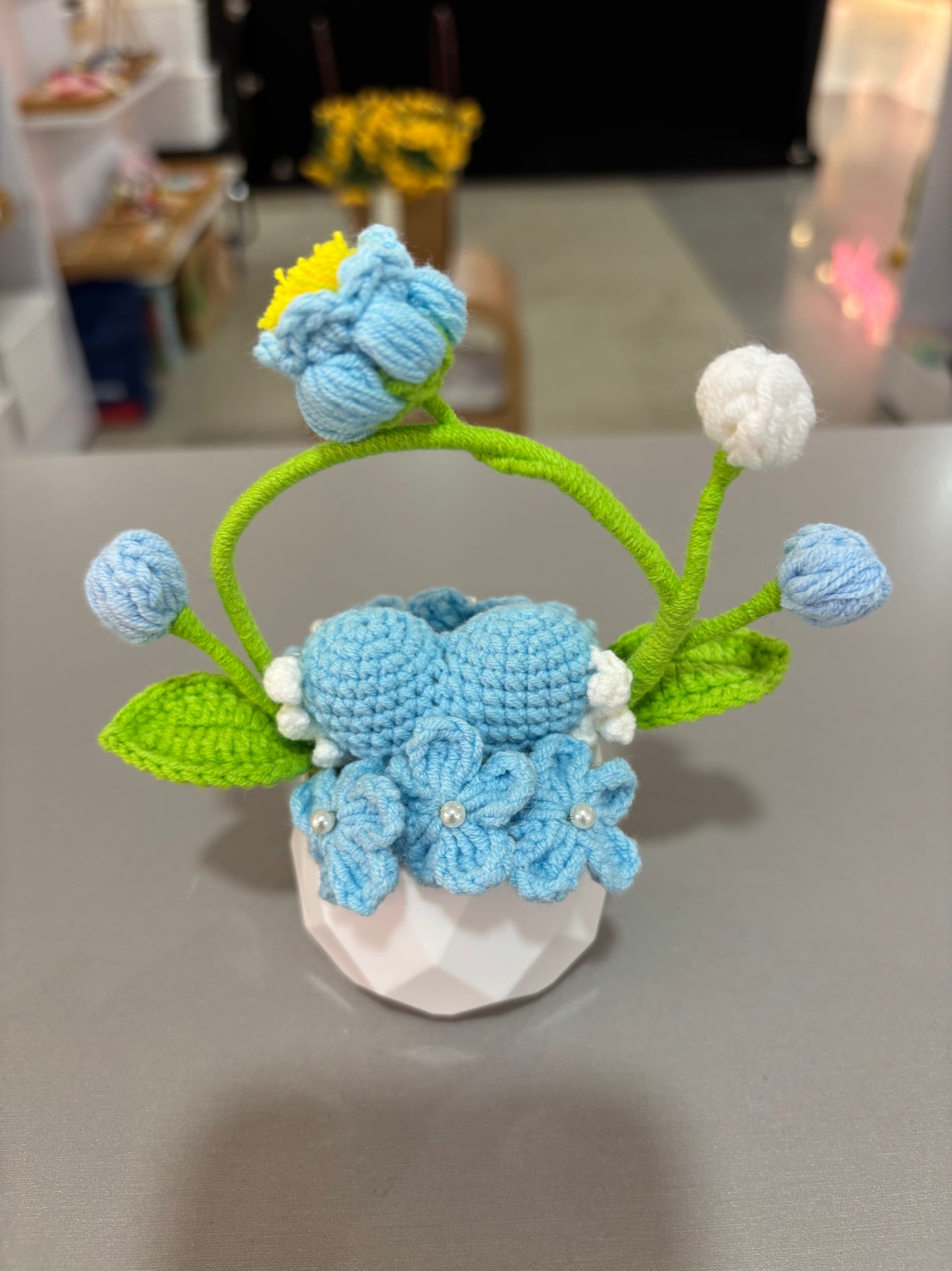 Handmade Crochet Flower Pot Arrangement