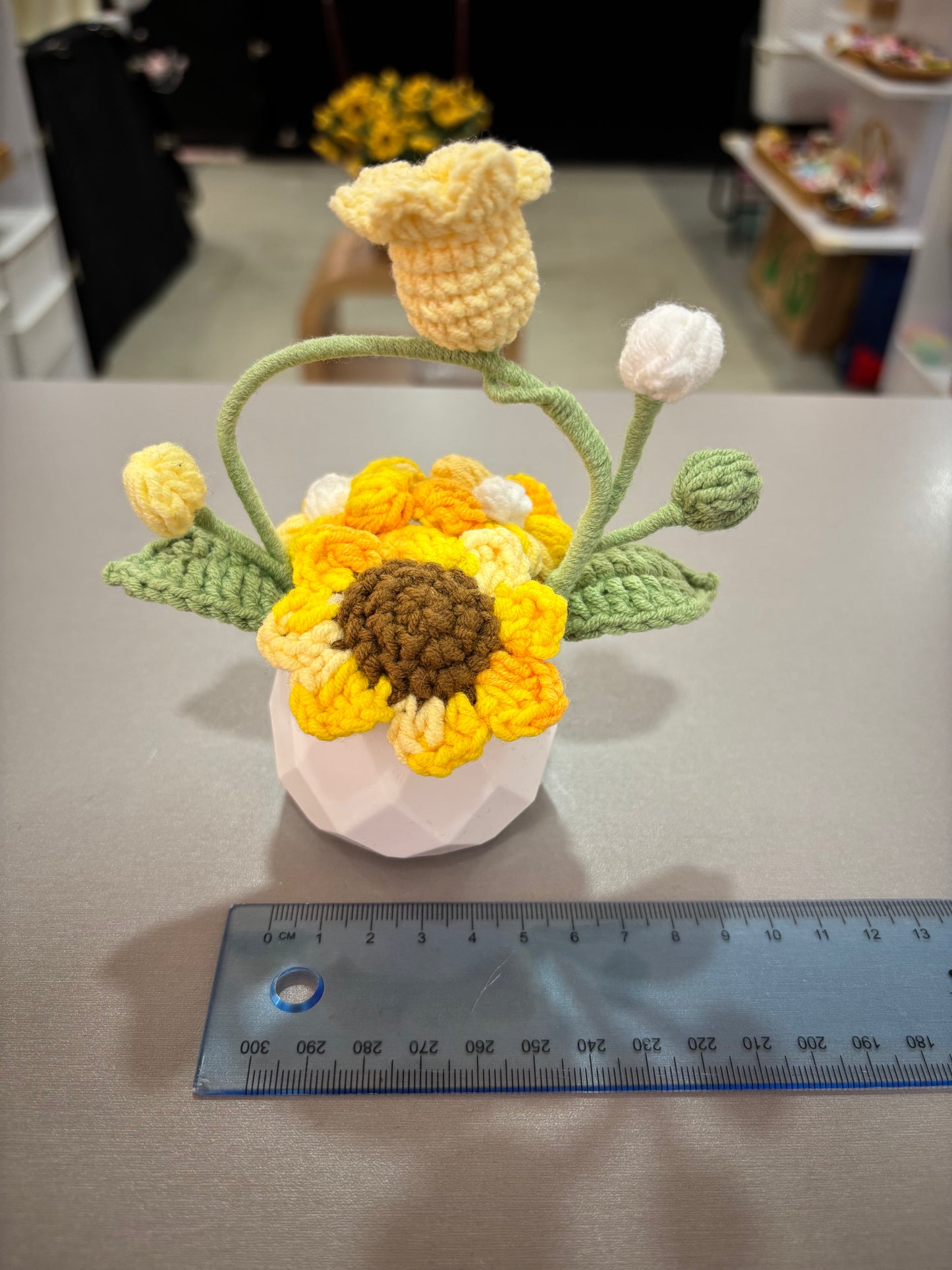 Handmade Crochet Flower Pot Arrangement