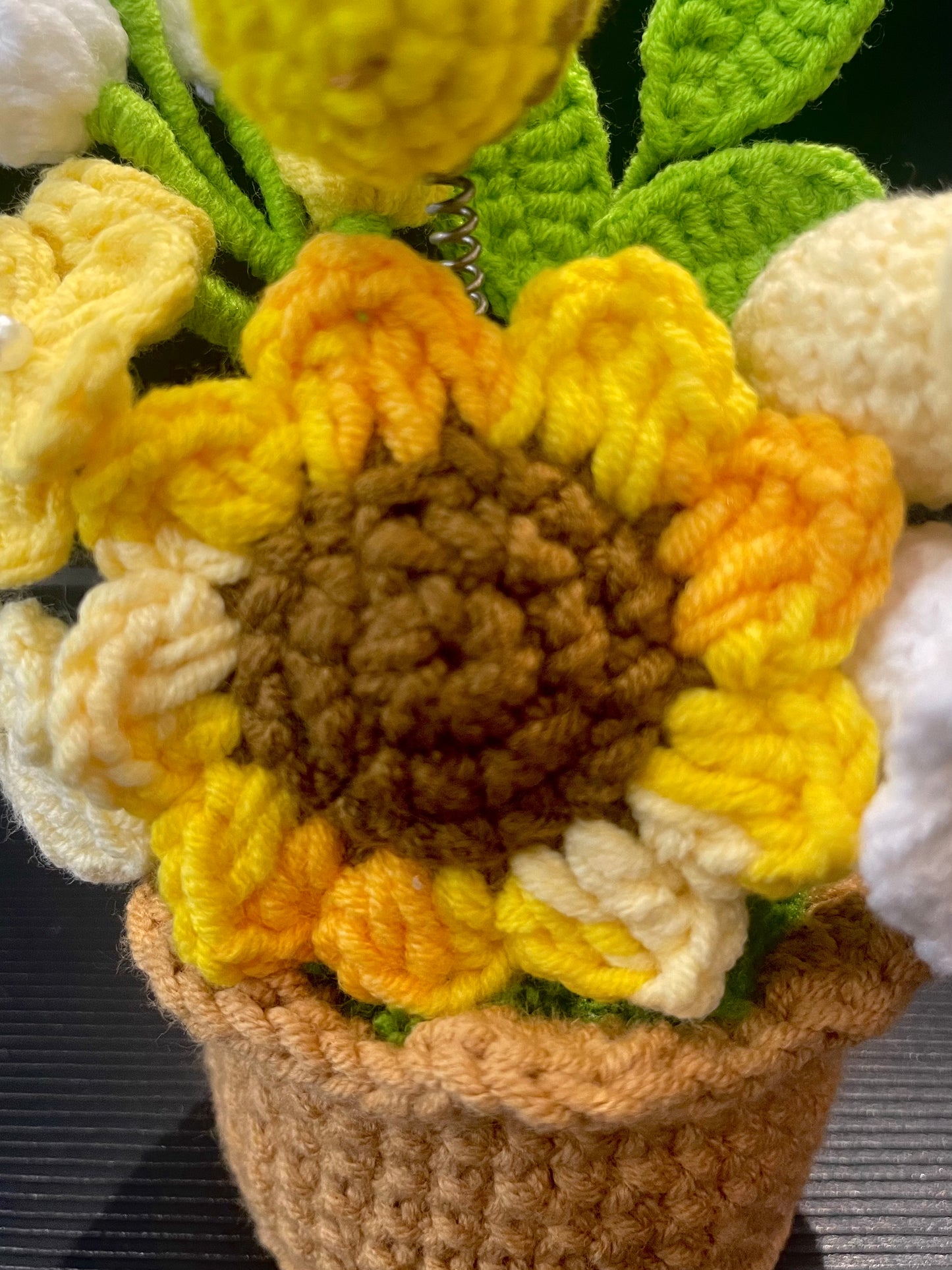 Handmade Crochet Flower Pot —— Flowers & Bee