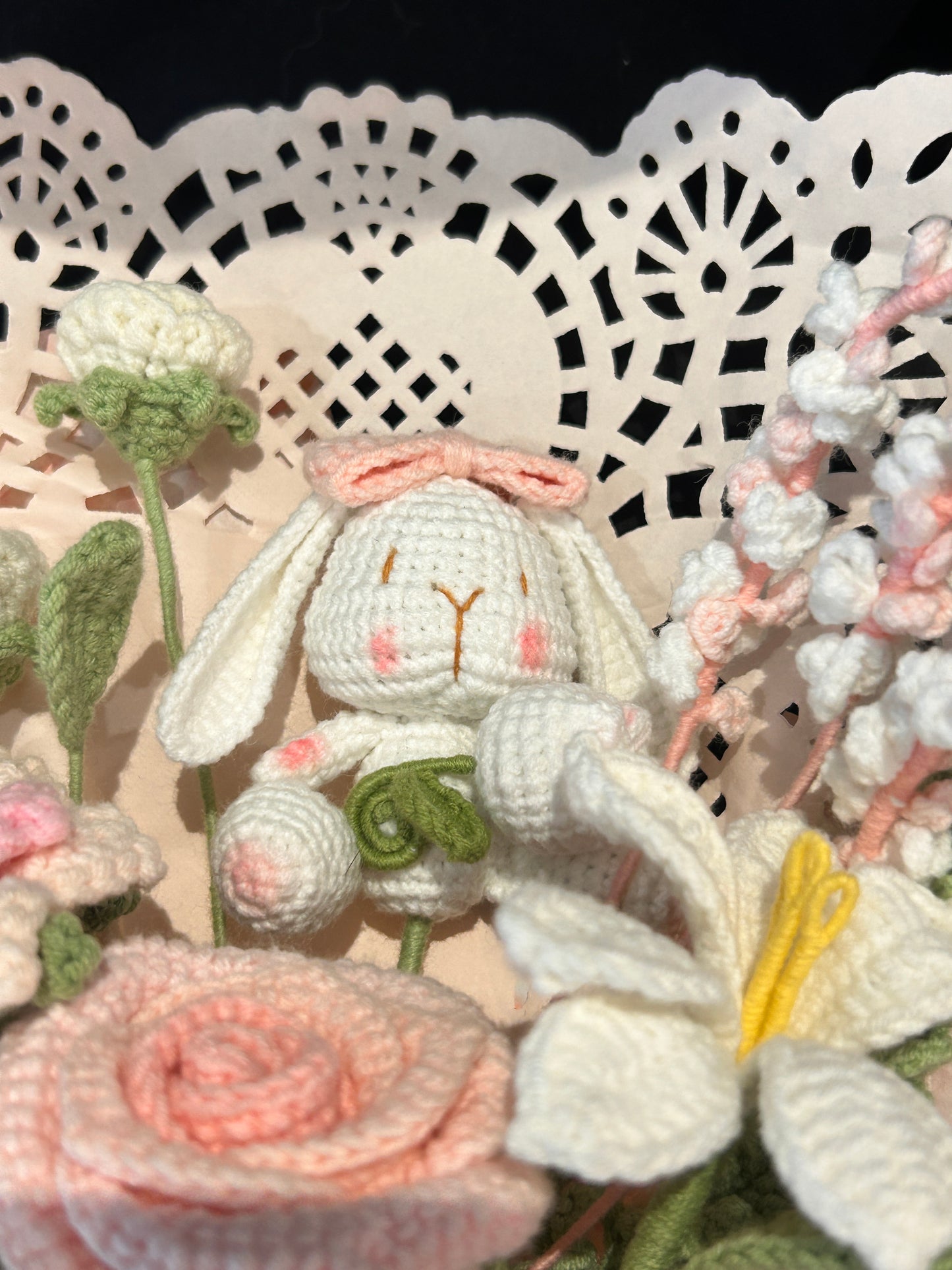 Handmade Bunny & Rose Bouquet