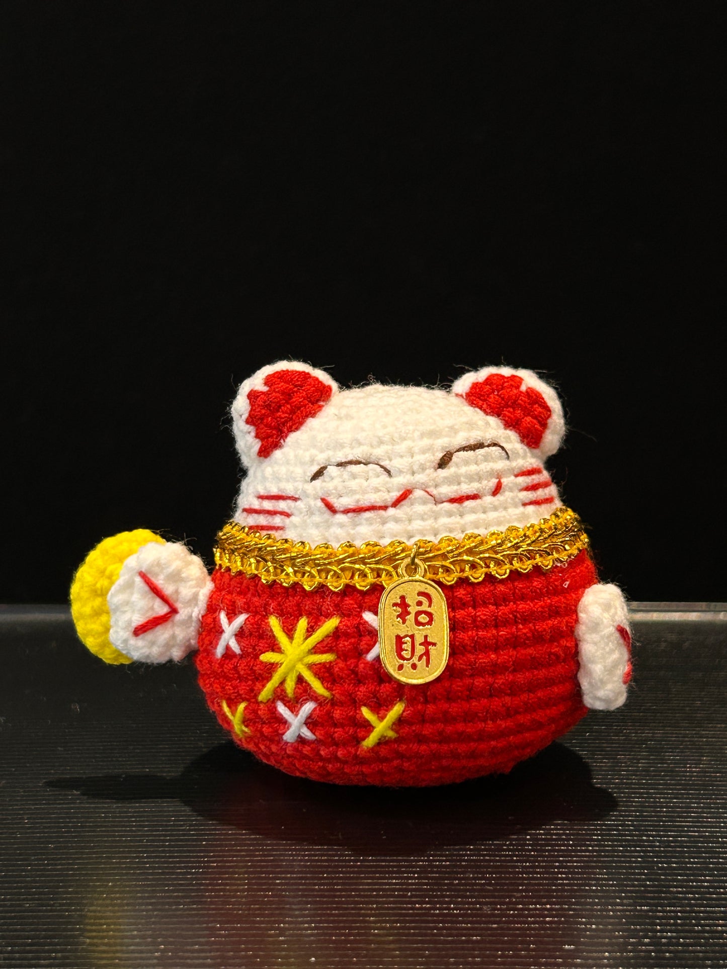 Handmade Crochet Decor —— Lucky Cat (with Tail)