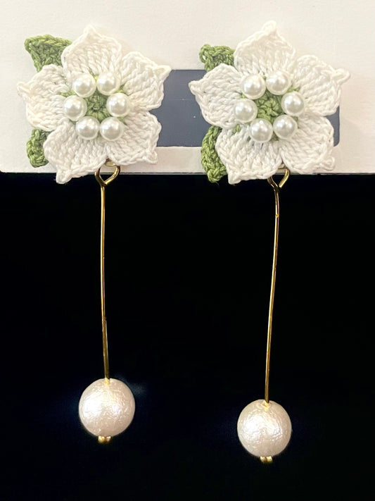 Peach Blossoms Earrings (Long Drop)