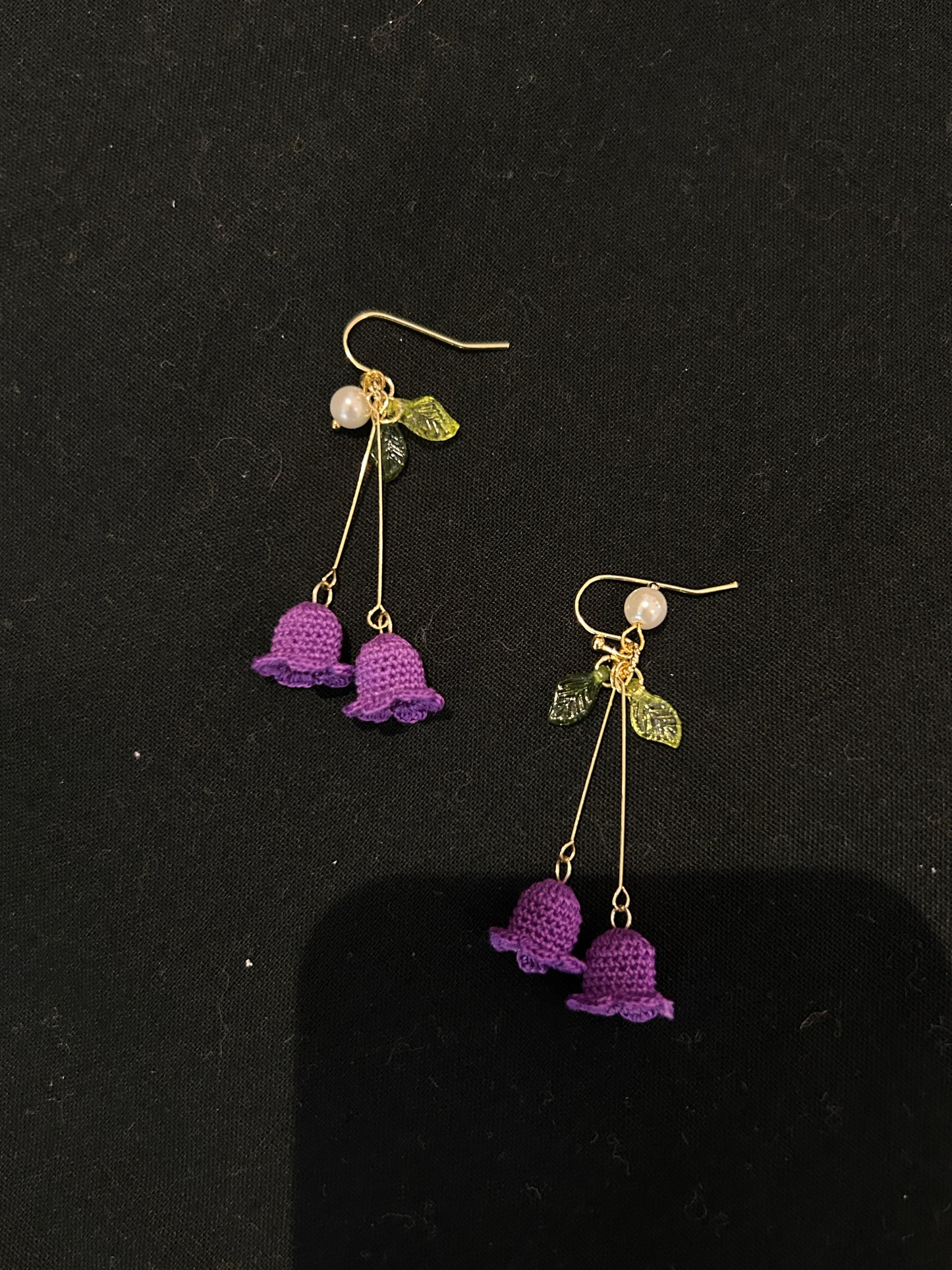 Handmade Micro Crochet Earrings —— Lily of the Valley (Long Drop)