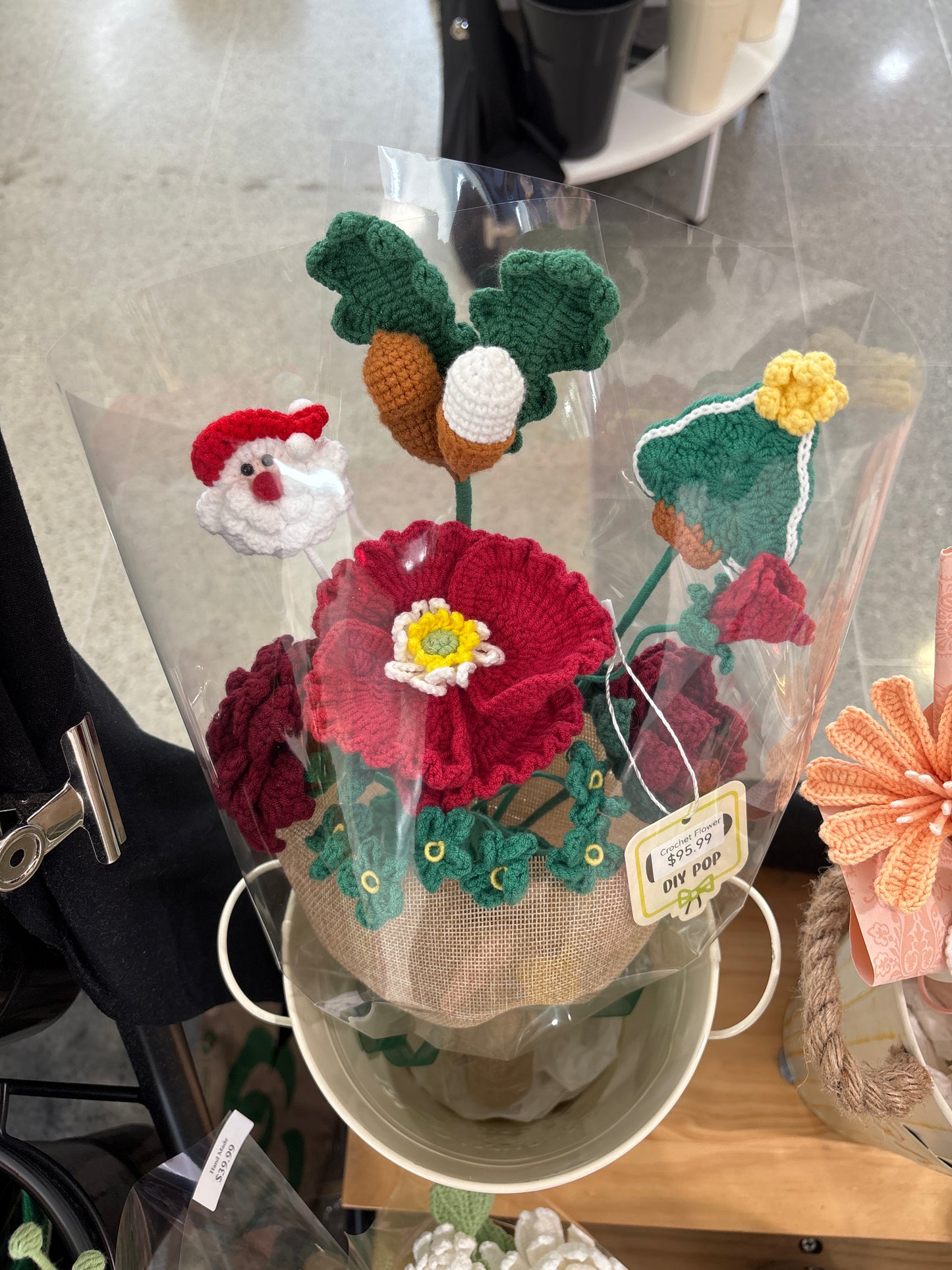 handmade crochet Christmas bouquet