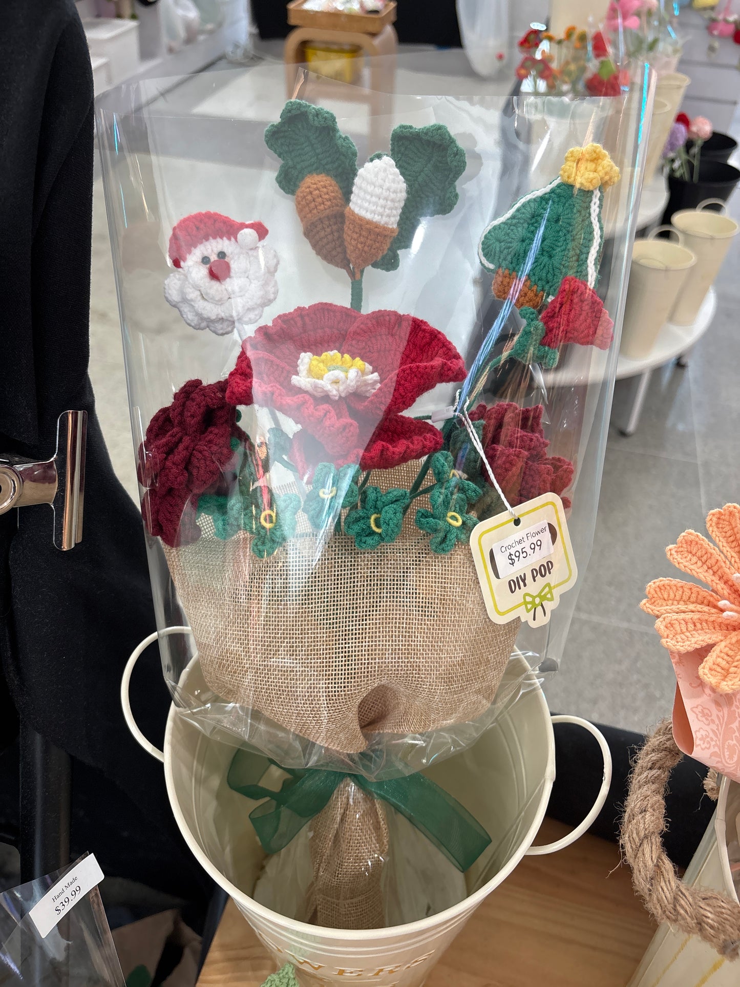 handmade crochet Christmas bouquet