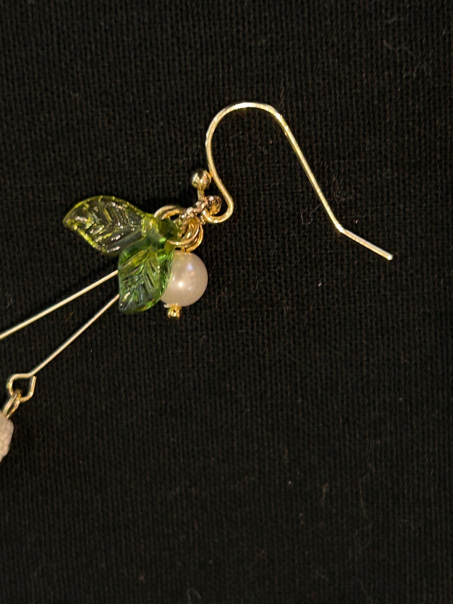 Handmade Micro Crochet Earrings —— Lily of the Valley (Long Drop)