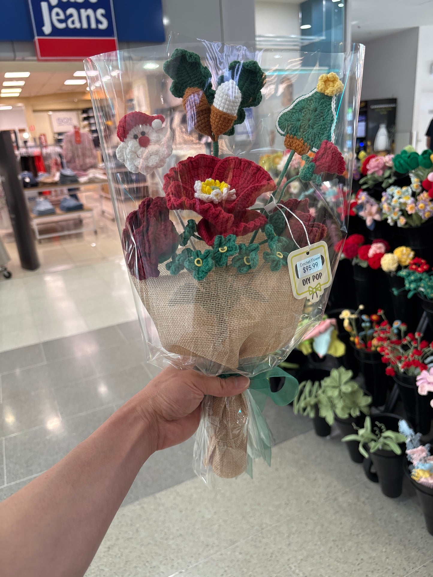 handmade crochet Christmas bouquet