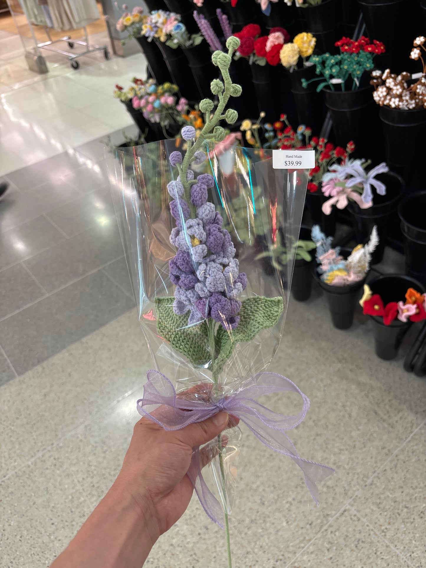 handmade crochet Delphinium flower