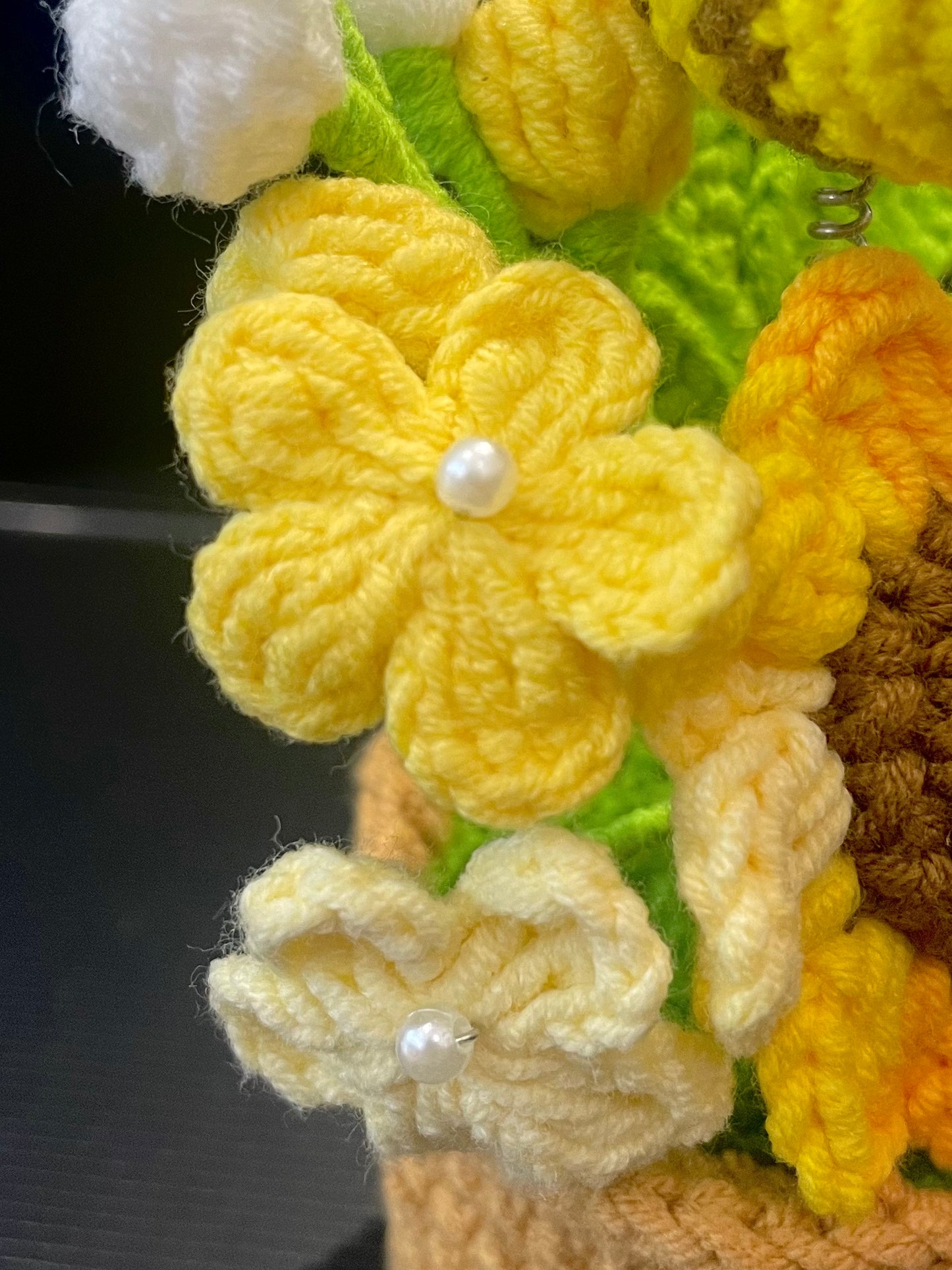 Handmade Crochet Flower Pot —— Flowers & Bee