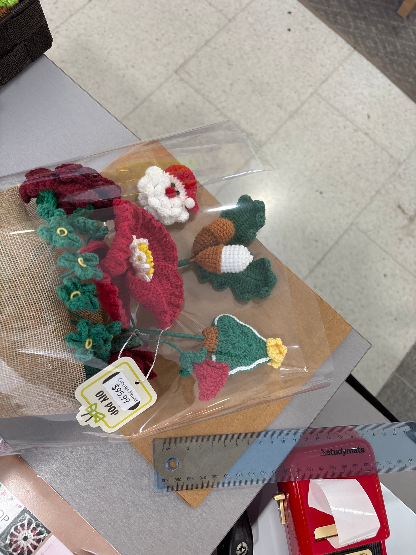 handmade crochet Christmas bouquet