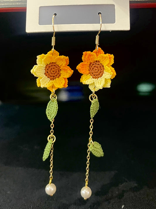 Sunflower Earrings (Leaf)